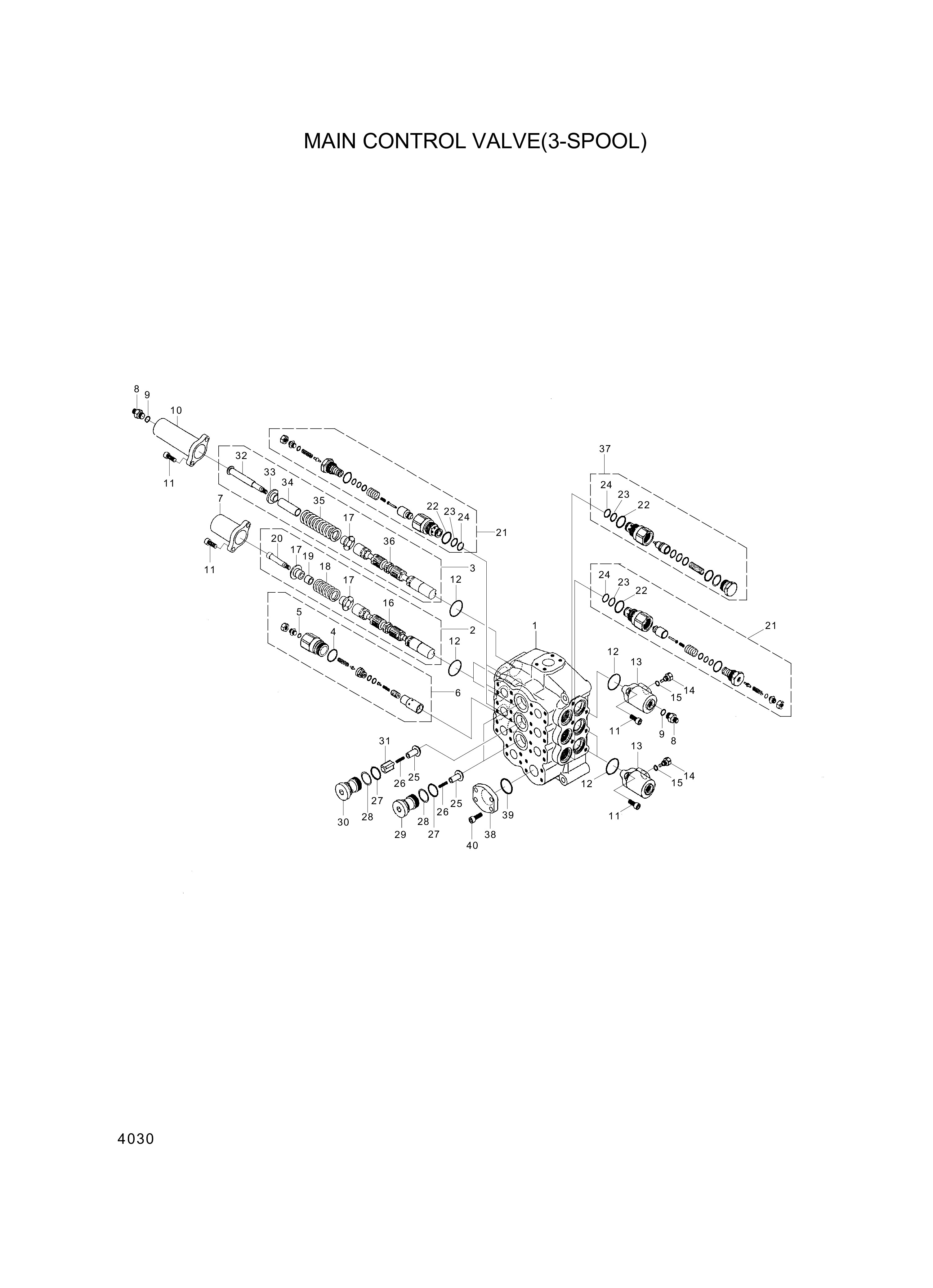 Technical drawing of Hyundai Construction Equipment 3513-252 CHECK with dimensions and layout (figure 5)