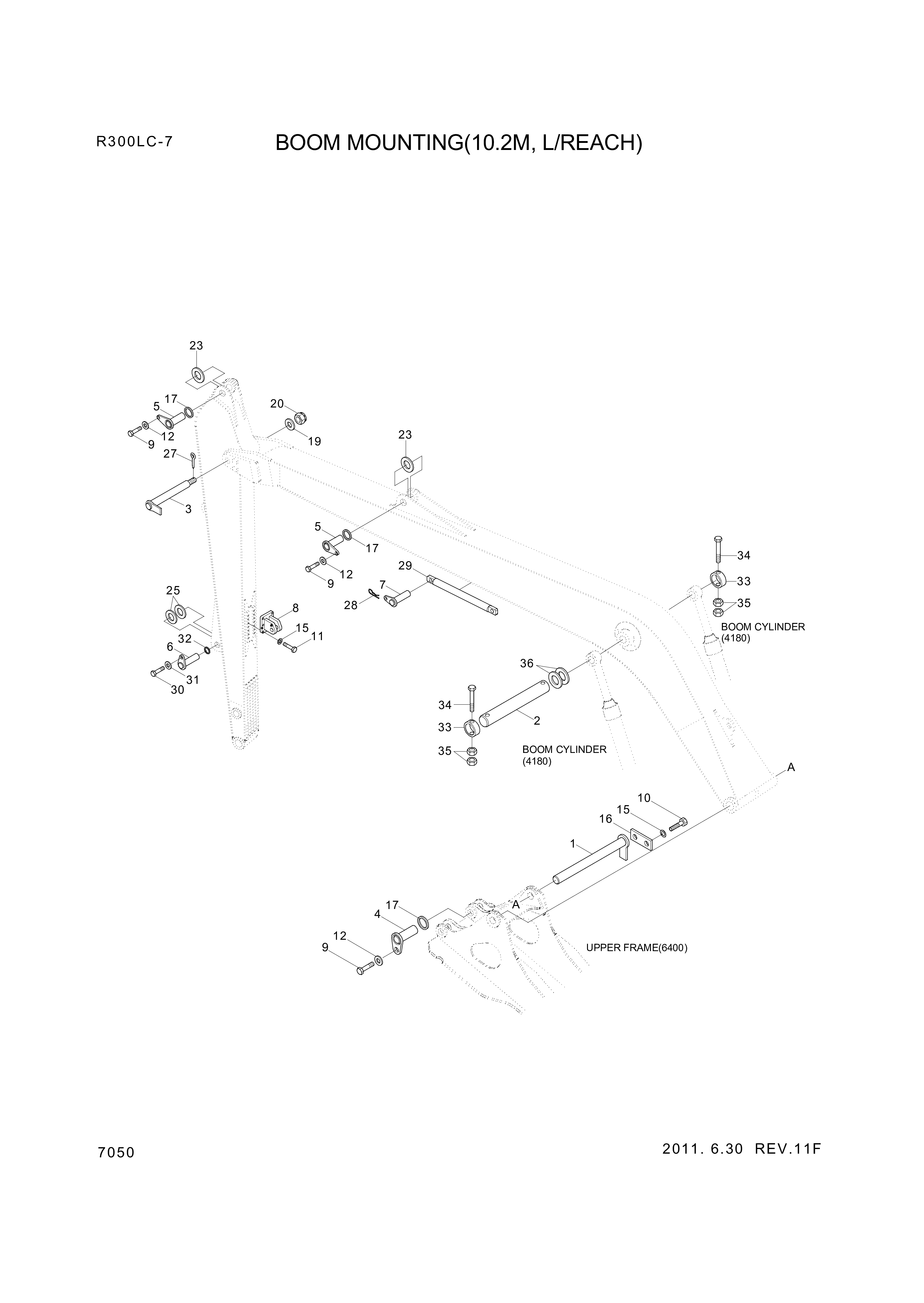 Technical drawing of Hyundai Construction Equipment 61M8-00130 SPACER-PIN with dimensions and layout (figure 4)