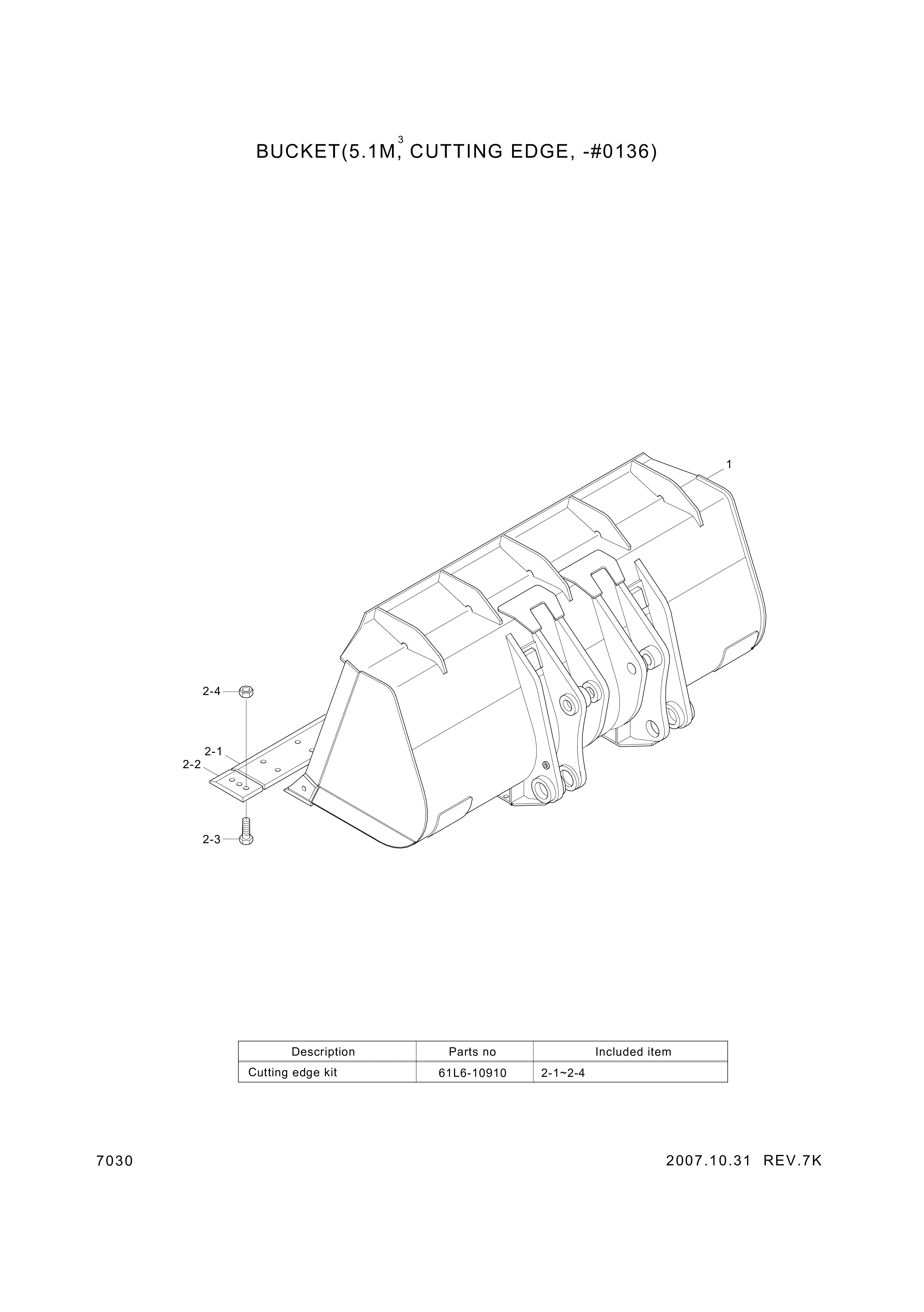 drawing for Hyundai Construction Equipment 61LH-00030 - BUCKET