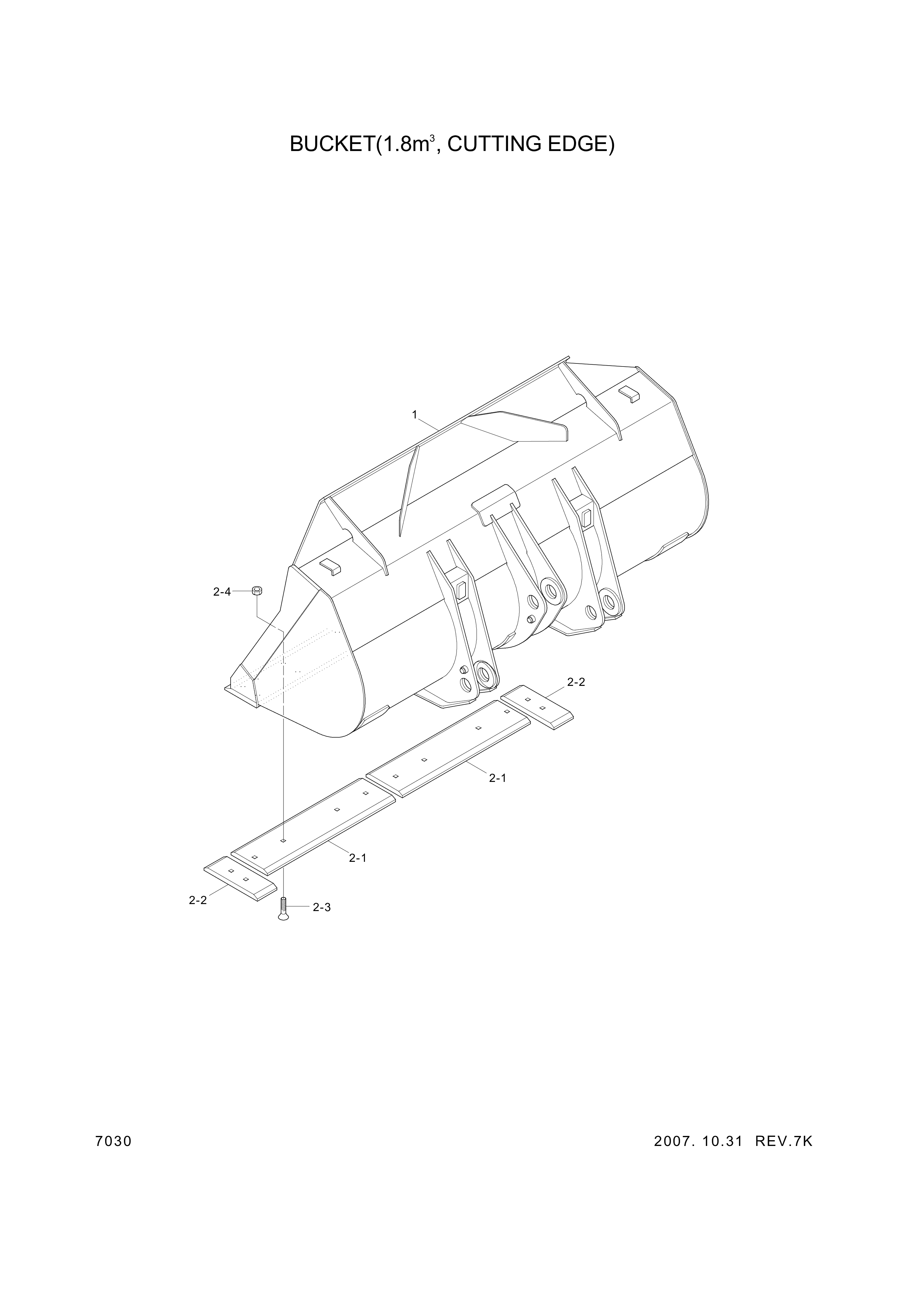 drawing for Hyundai Construction Equipment 61LG-00030BG - BUCKET