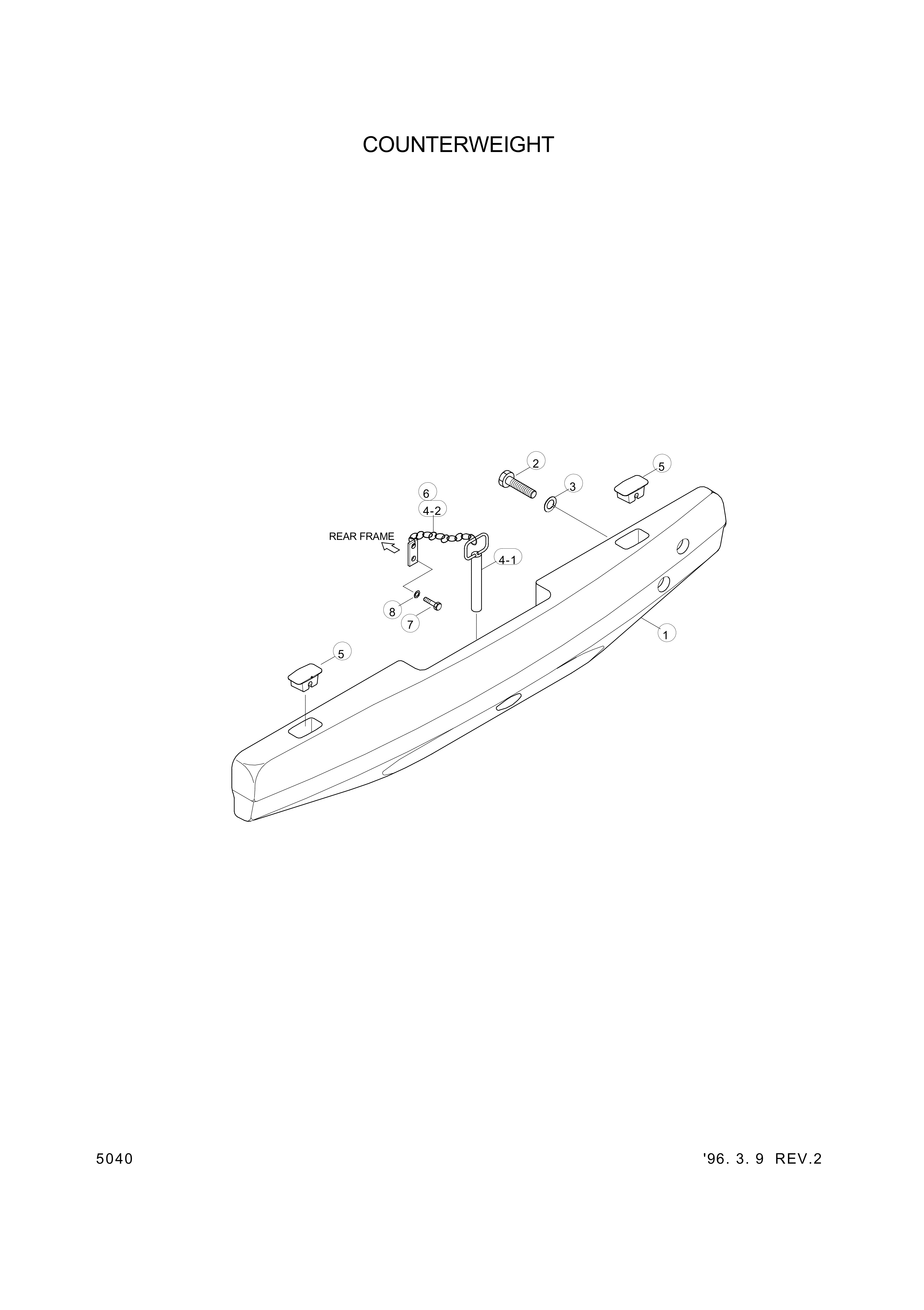 drawing for Hyundai Construction Equipment 54L4-01003 - COUNTERWEIGHT