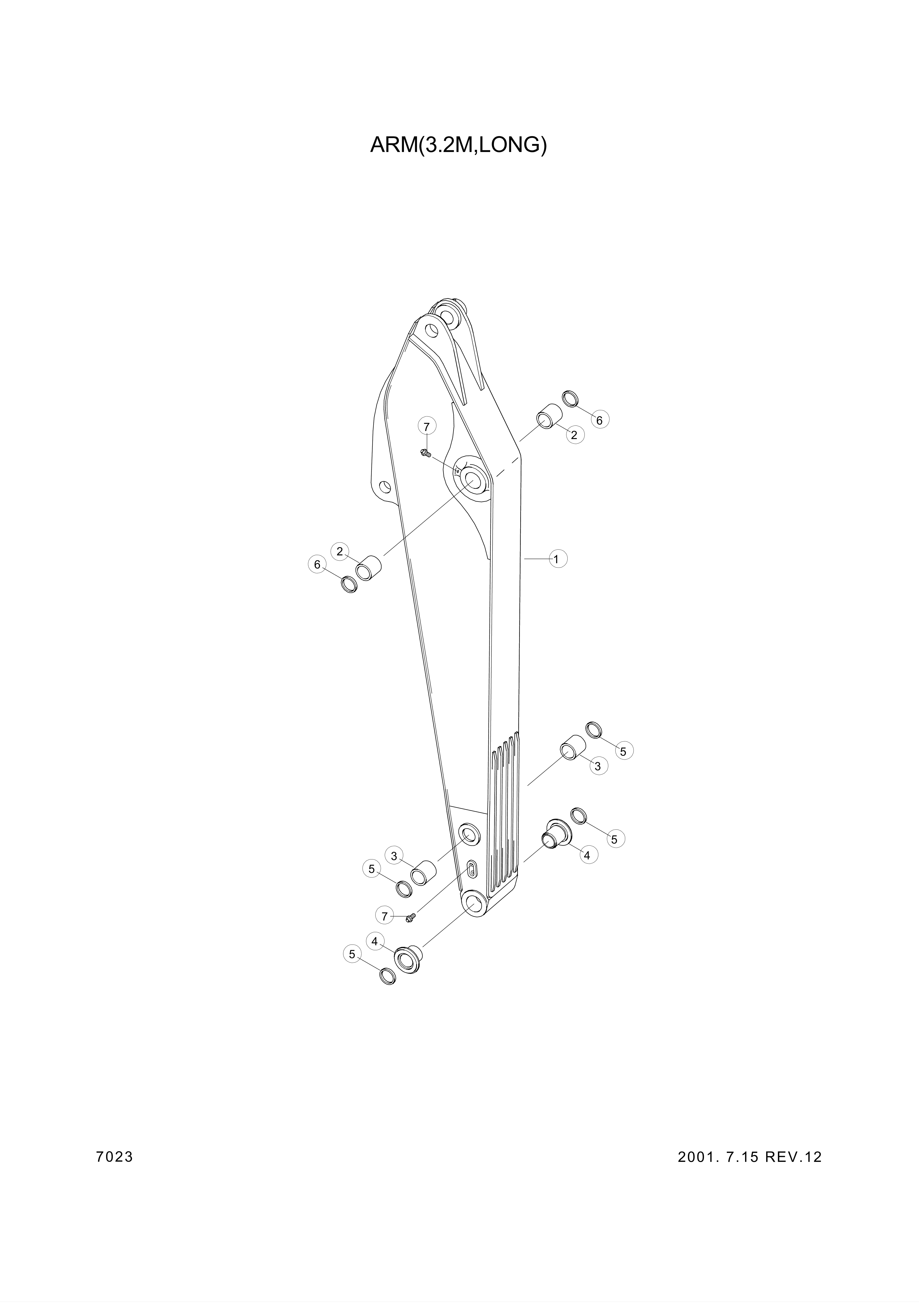 Technical drawing of Hyundai Construction Equipment 61EK-11250 BUSHING-PIN with dimensions and layout (figure 4)