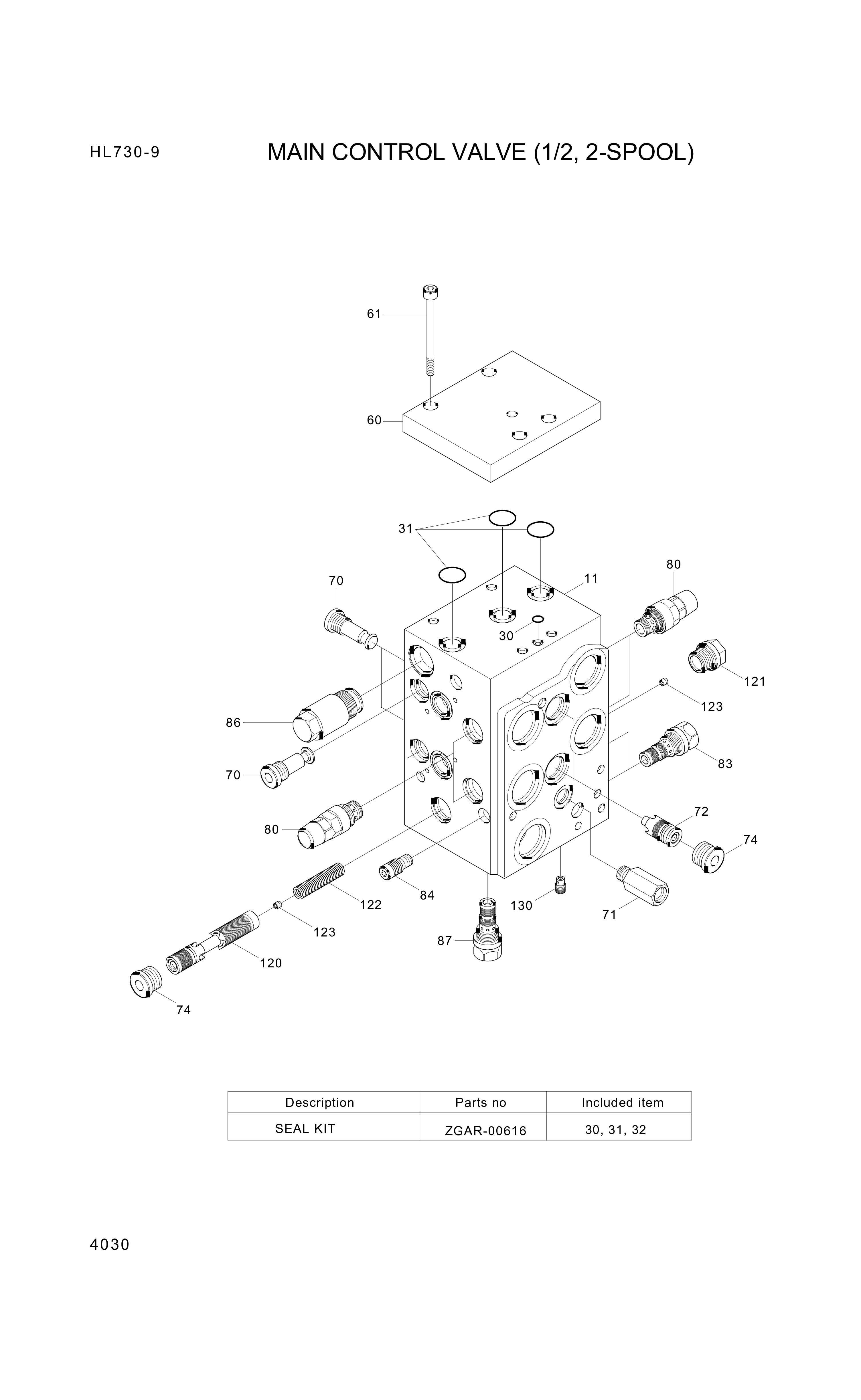 drawing for Hyundai Construction Equipment R901161947 - PRESSURE RELIEF VALVE