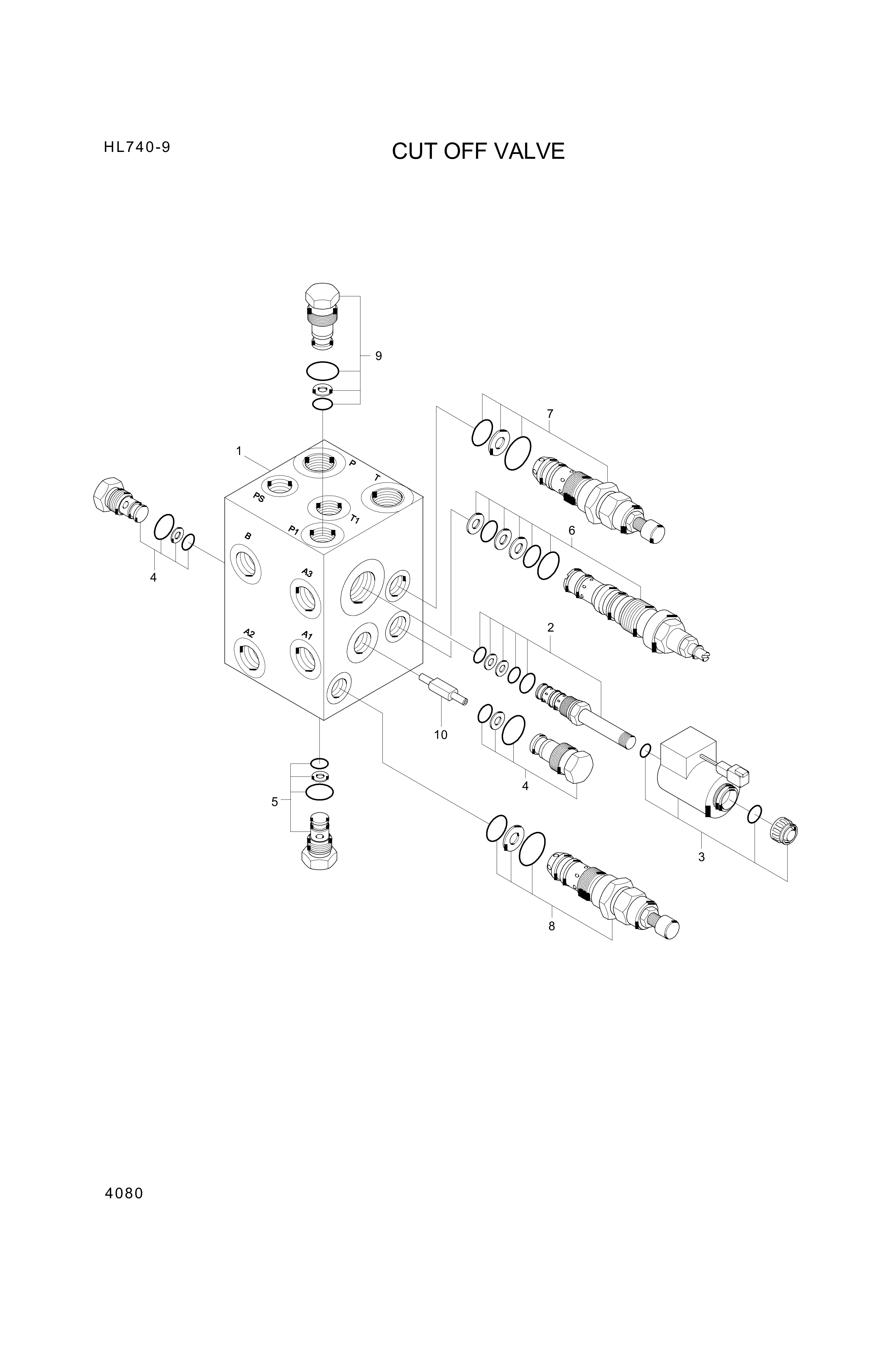 Technical drawing of Hyundai Construction Equipment XKAL-00083 VALVE ASSY-SOLENOID with dimensions and layout (figure 3)
