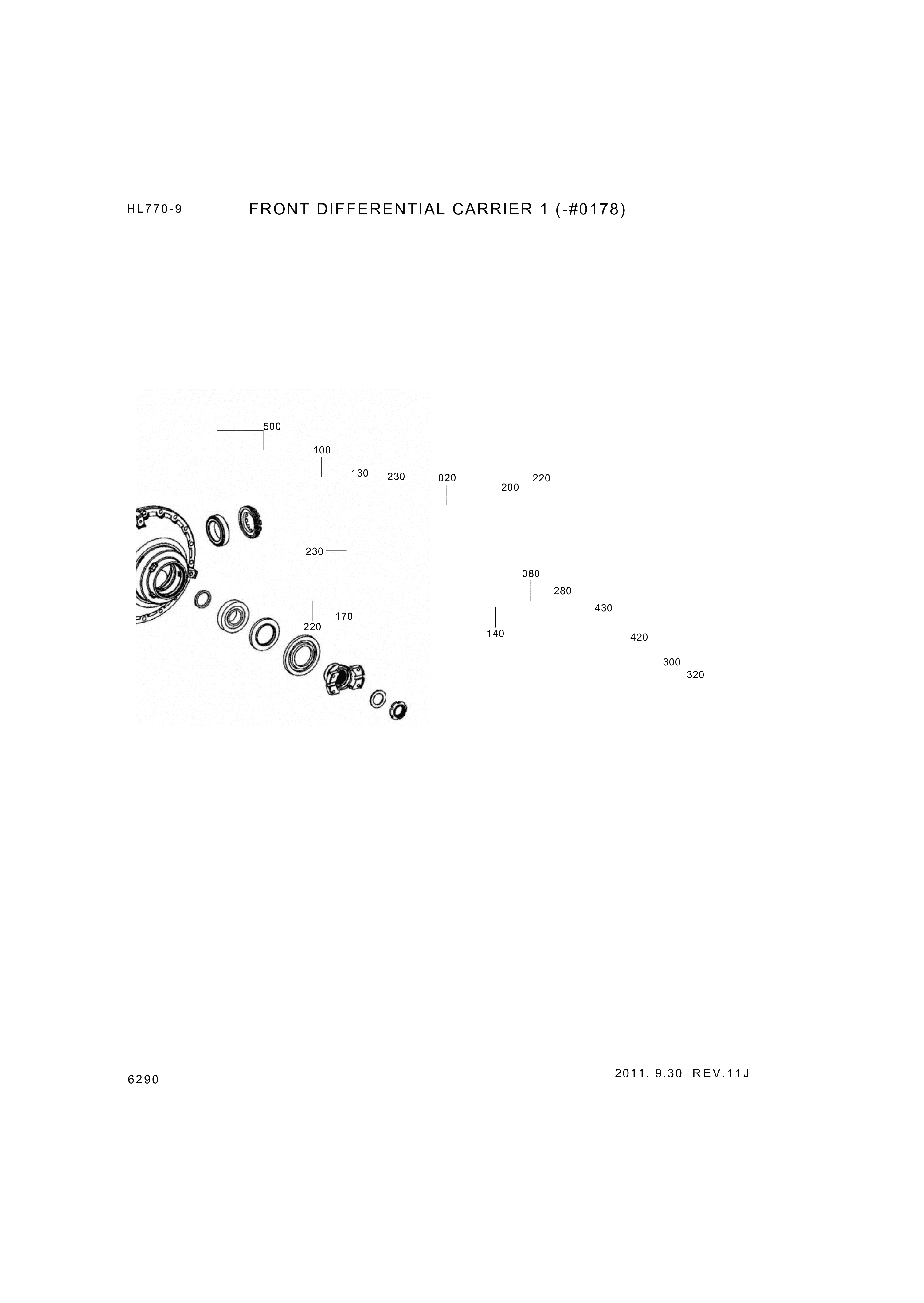 Technical drawing of Hyundai Construction Equipment ZGAQ-02740 BEARING-TAPERROLLER with dimensions and layout