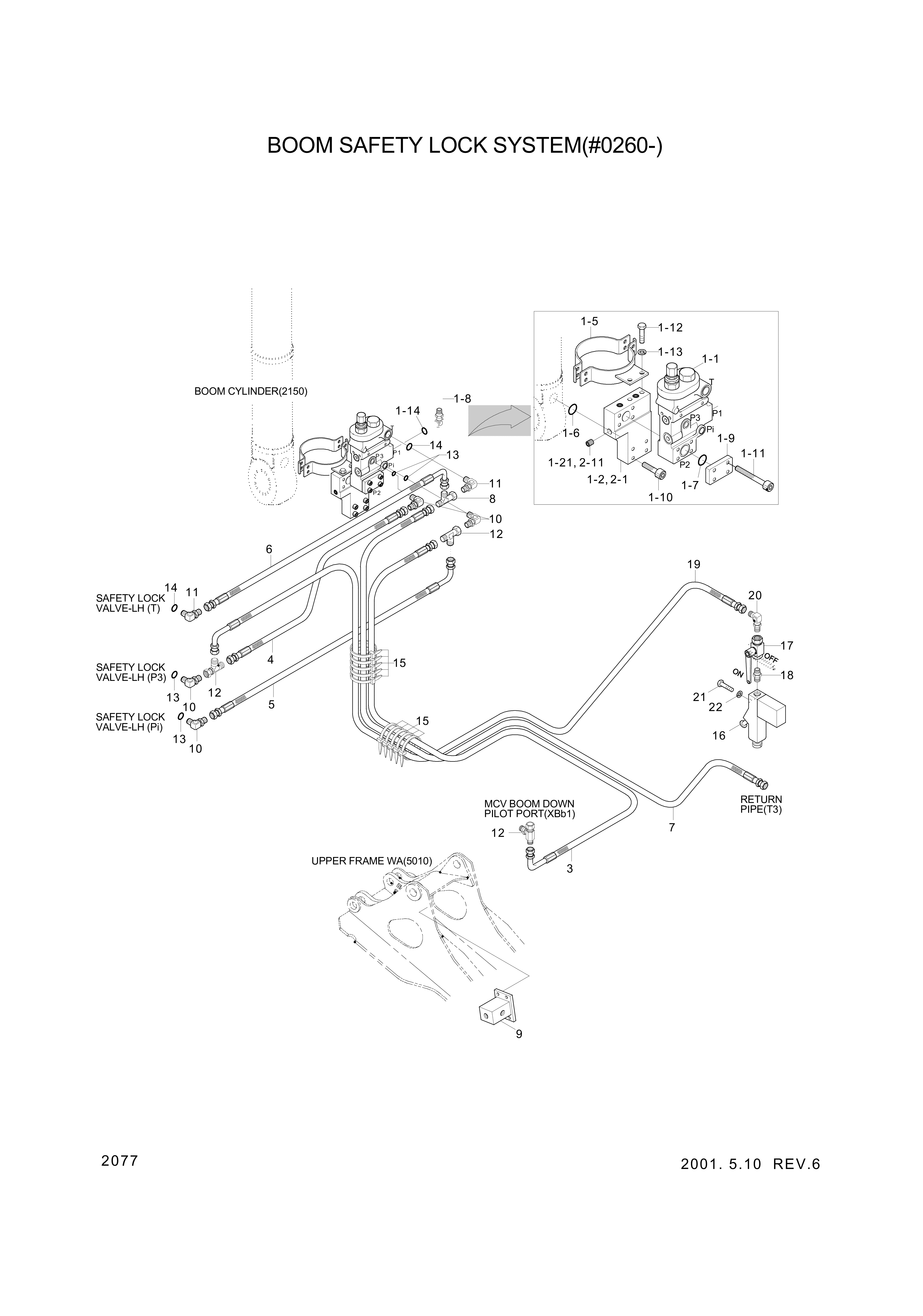 Technical drawing of Hyundai Construction Equipment 31EN-95010 VALVE-SAFETY LOCK with dimensions and layout (figure 2)