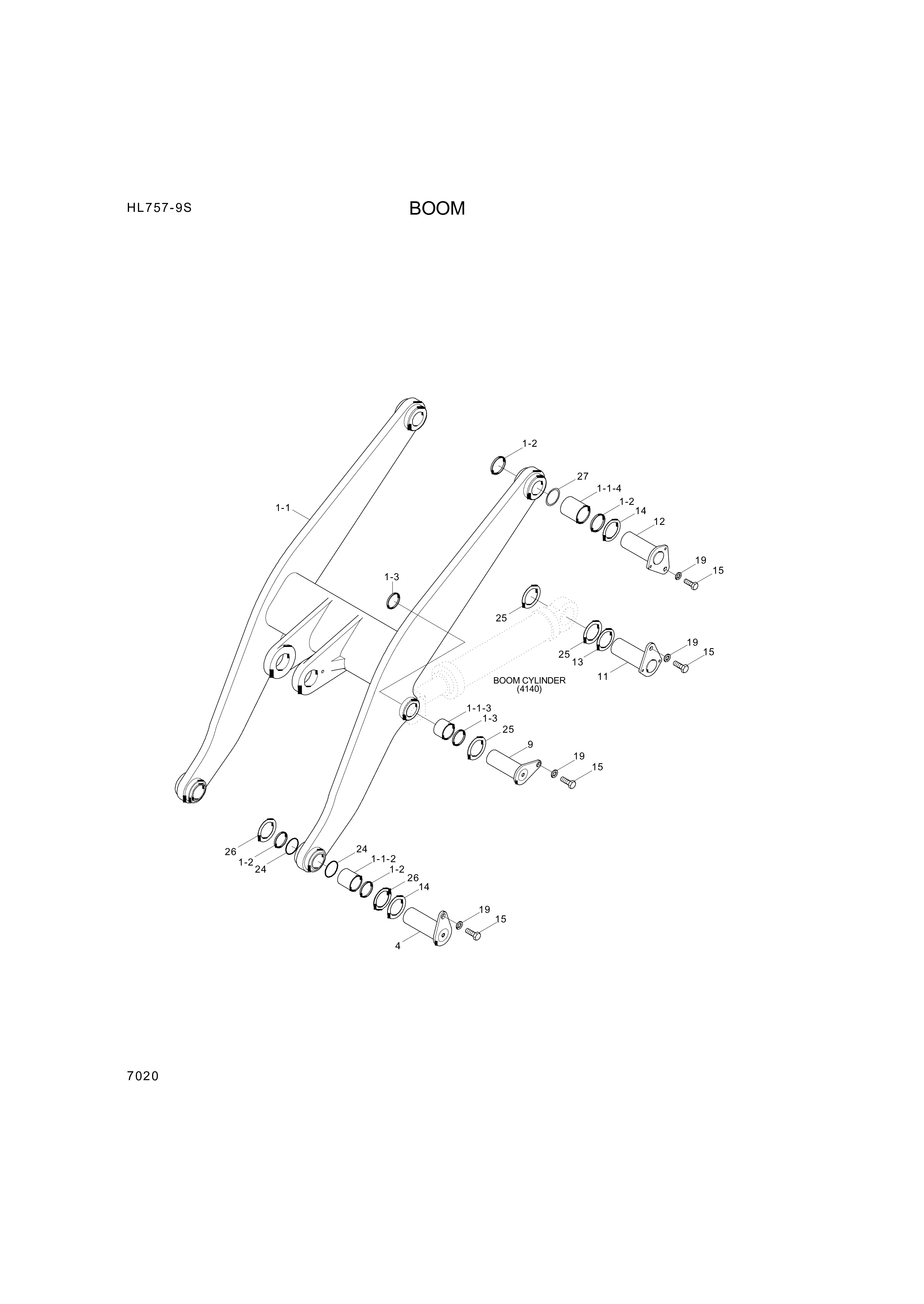 drawing for Hyundai Construction Equipment 61LM-15160 - PIN-JOINT