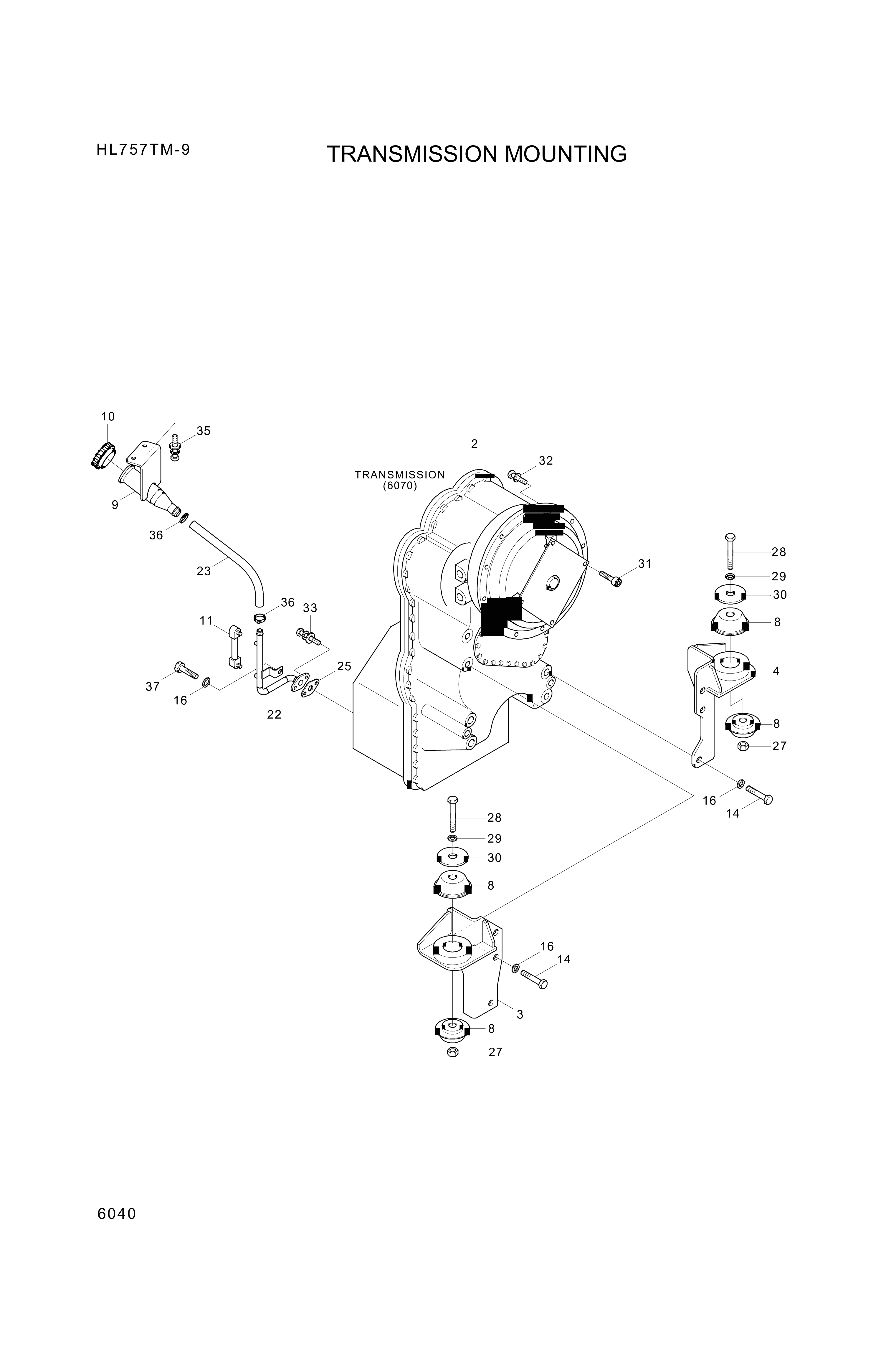 drawing for Hyundai Construction Equipment 11LM-00020 - TRANSMISSION-W/COOLER