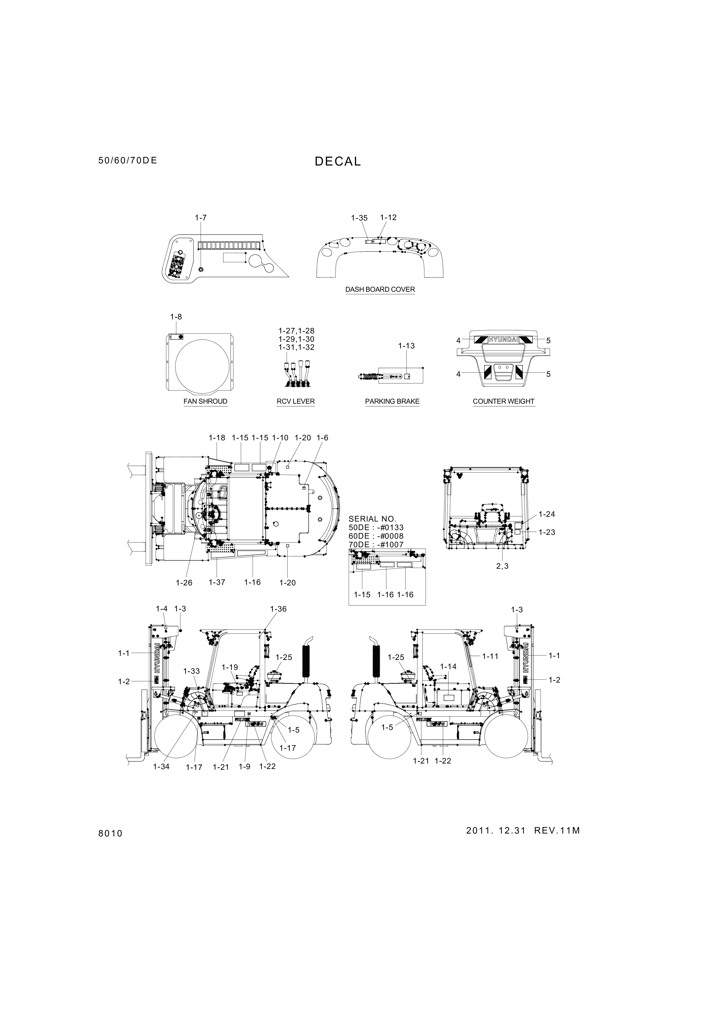 drawing for Hyundai Construction Equipment 93FQ-00130 - DECAL KIT