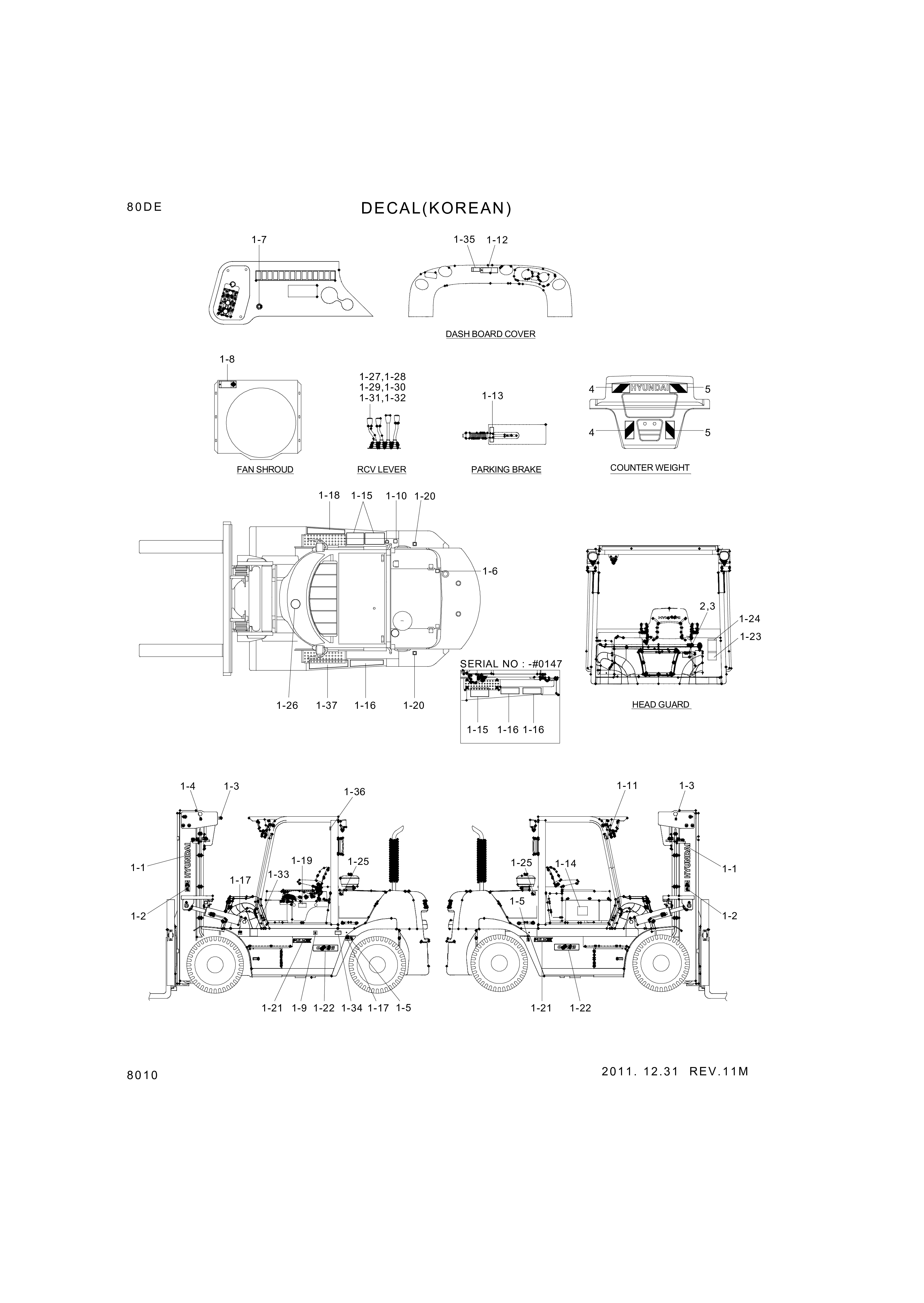 drawing for Hyundai Construction Equipment 93FQ-00510 - DECAL-NON STEP