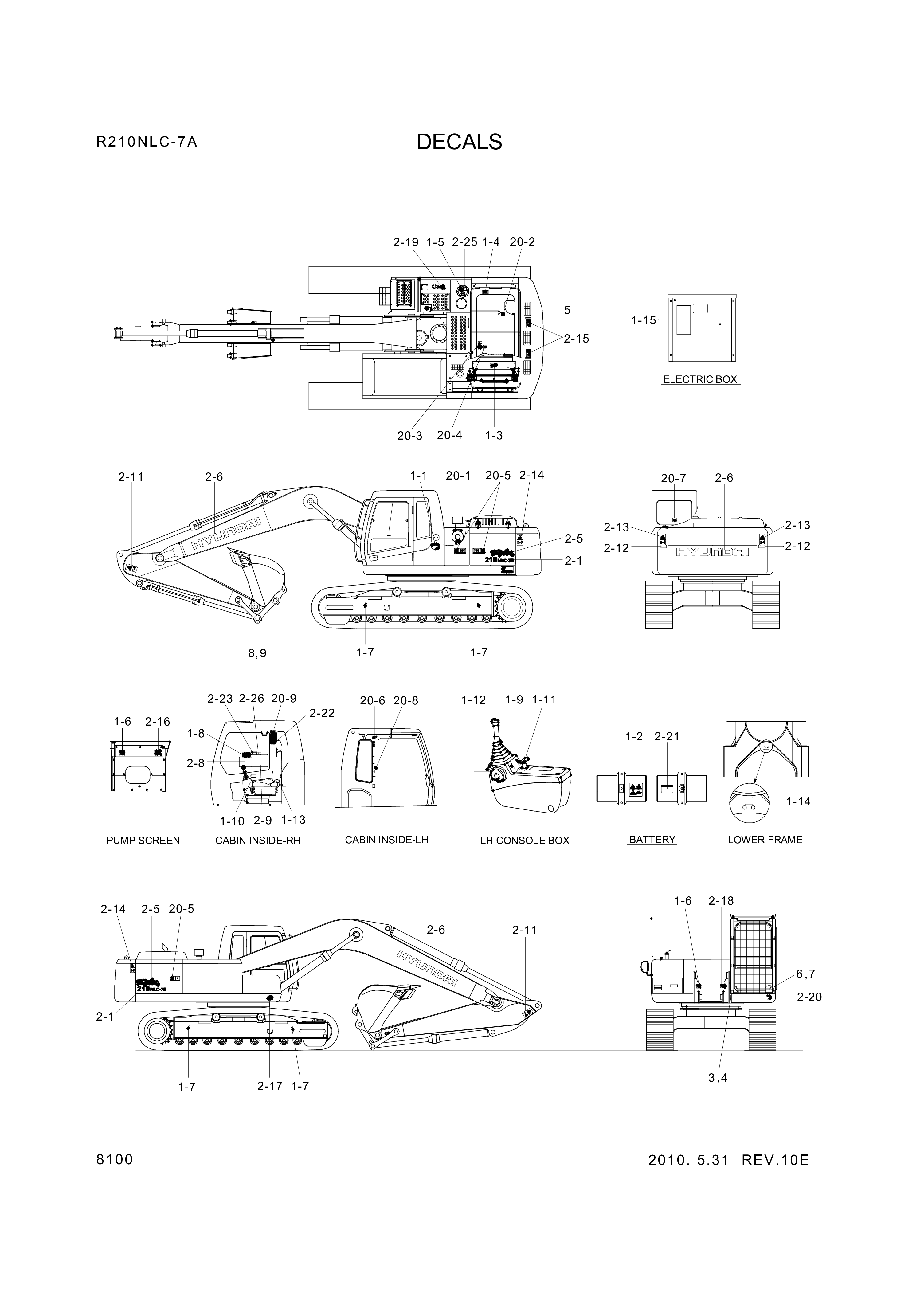 drawing for Hyundai Construction Equipment 93N6-01300 - DECAL KIT-B