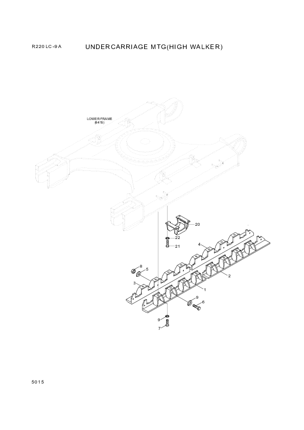 drawing for Hyundai Construction Equipment 81N6-30541G9 - GUARD-TRACK RH B