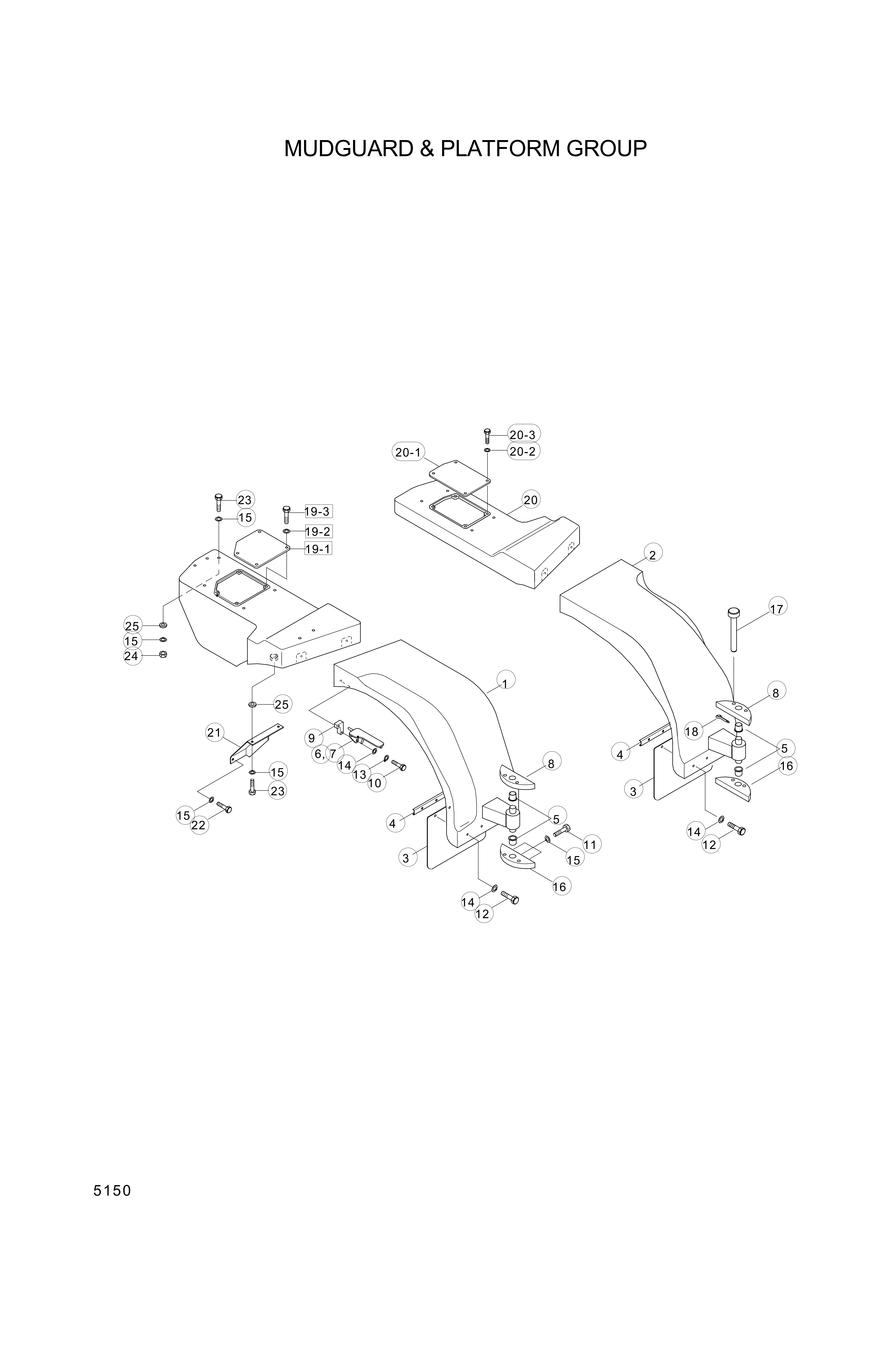 drawing for Hyundai Construction Equipment 74L4-20091 - PLATE-GUARD