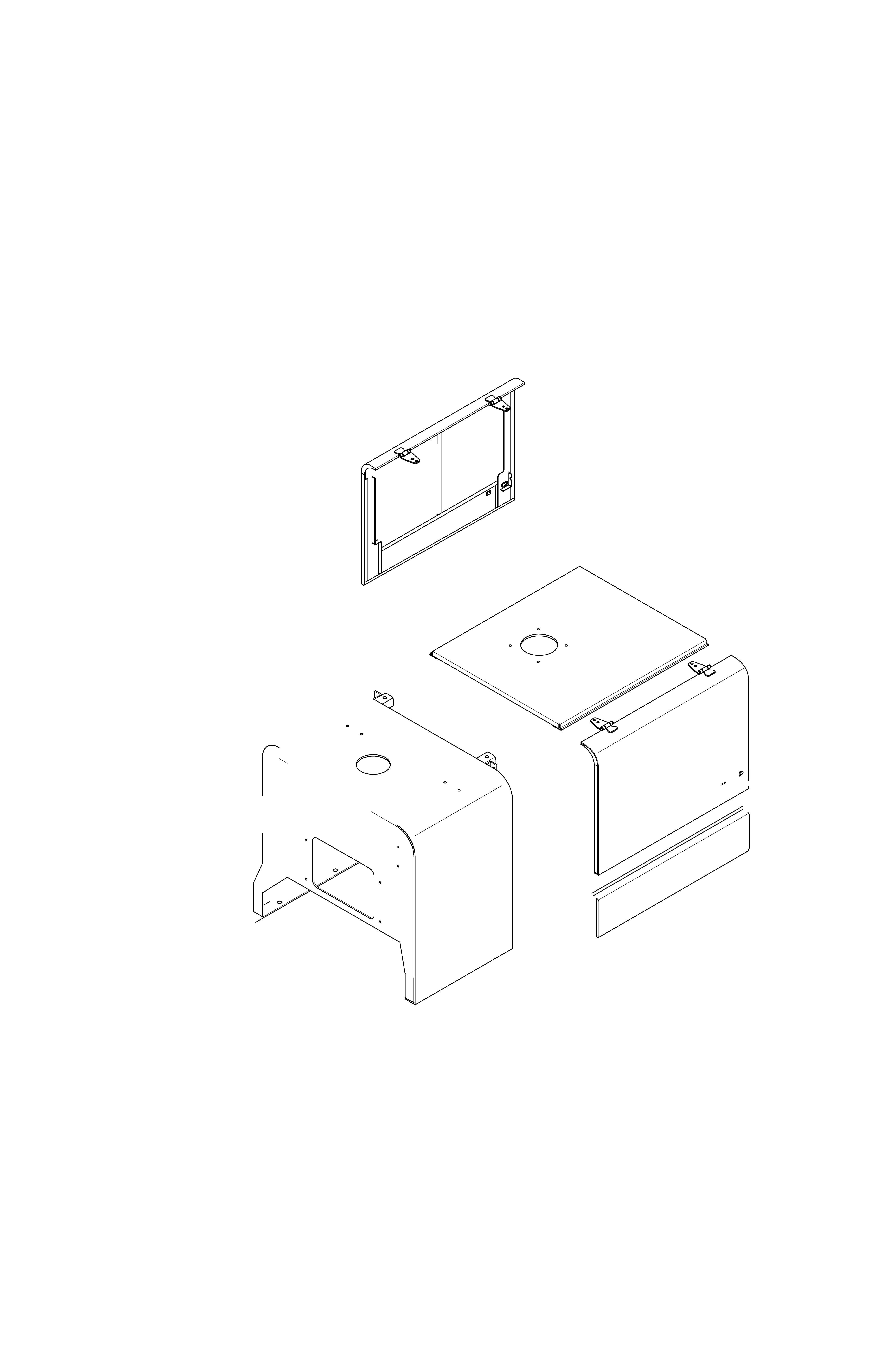 Technical drawing of Hyundai Construction Equipment 74L4-10850 COVER ASSY-SIDE with dimensions and layout