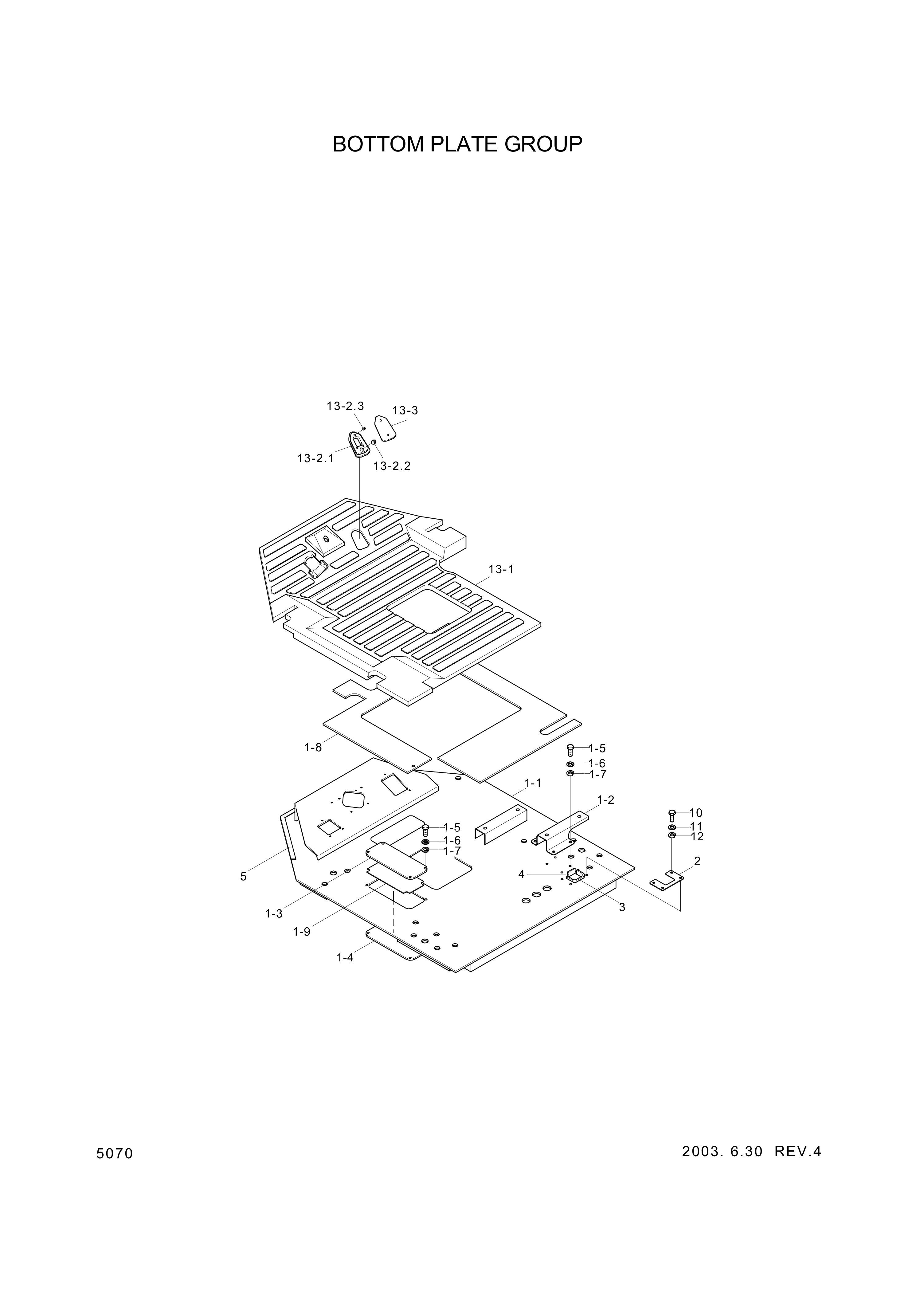 drawing for Hyundai Construction Equipment 71L6-10354 - PLATE-BOTTOM