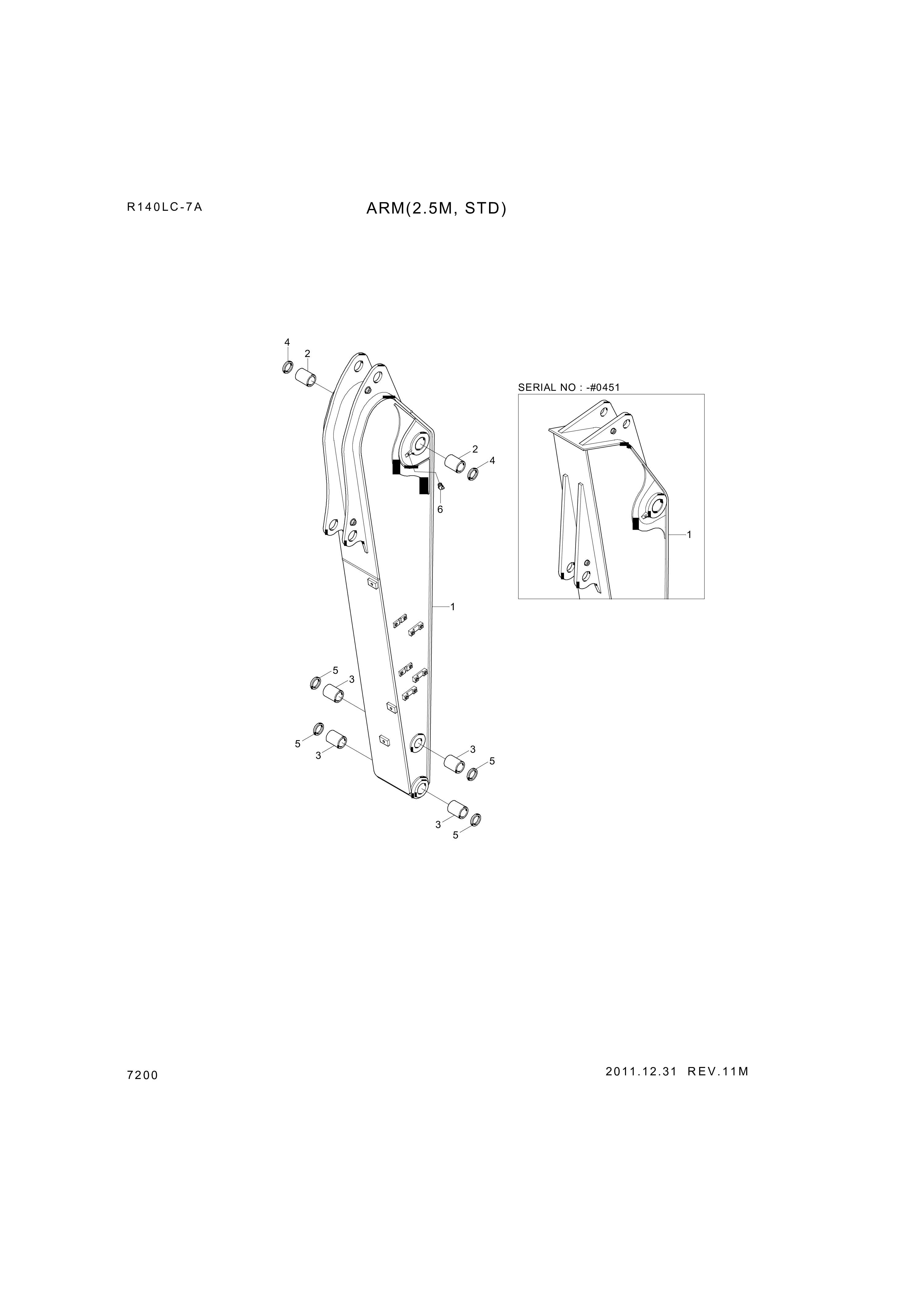 drawing for Hyundai Construction Equipment 61EN-12300 - BUSHING-BRONZE