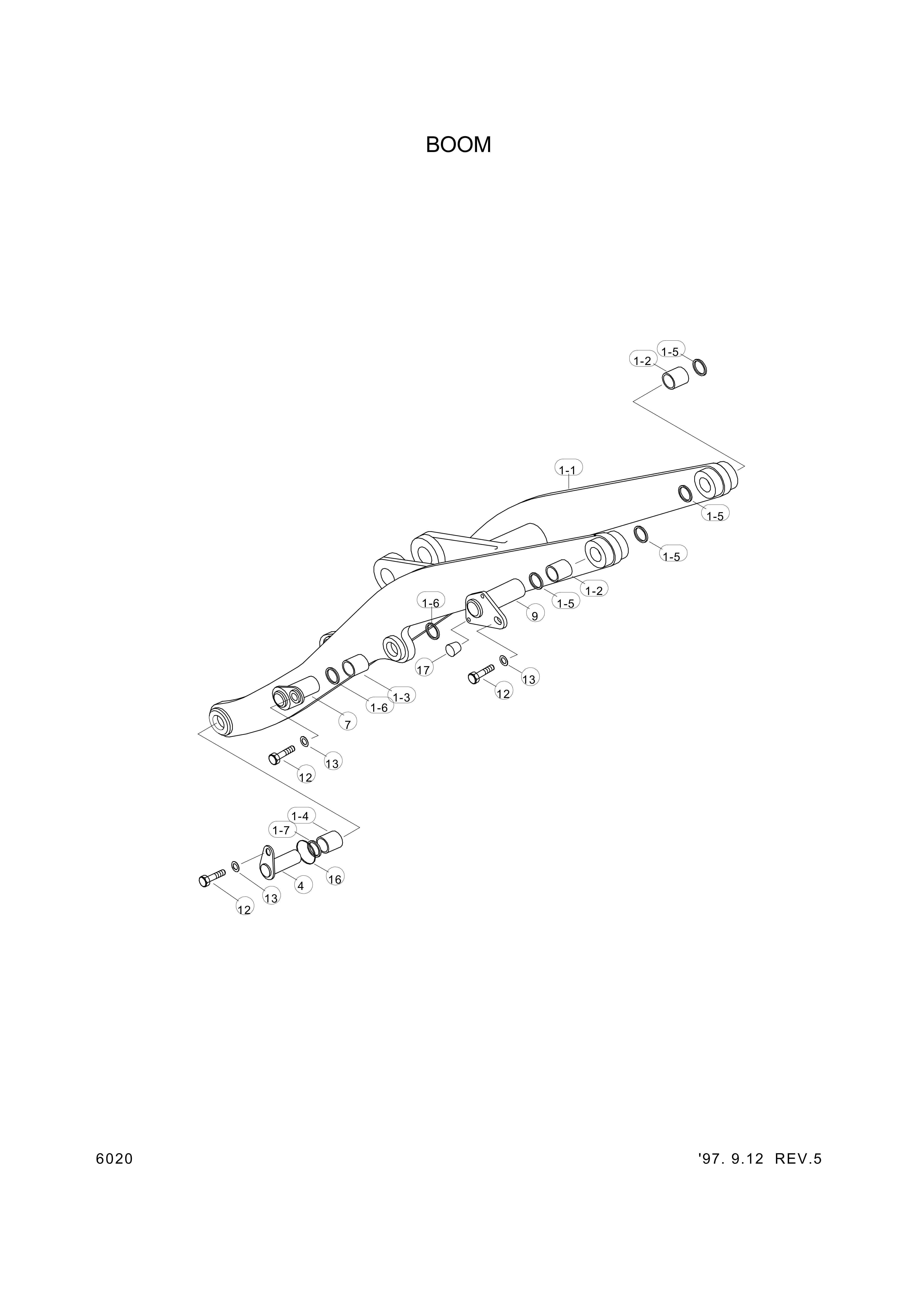 drawing for Hyundai Construction Equipment 61L4-0079 - BUSHING-PIN