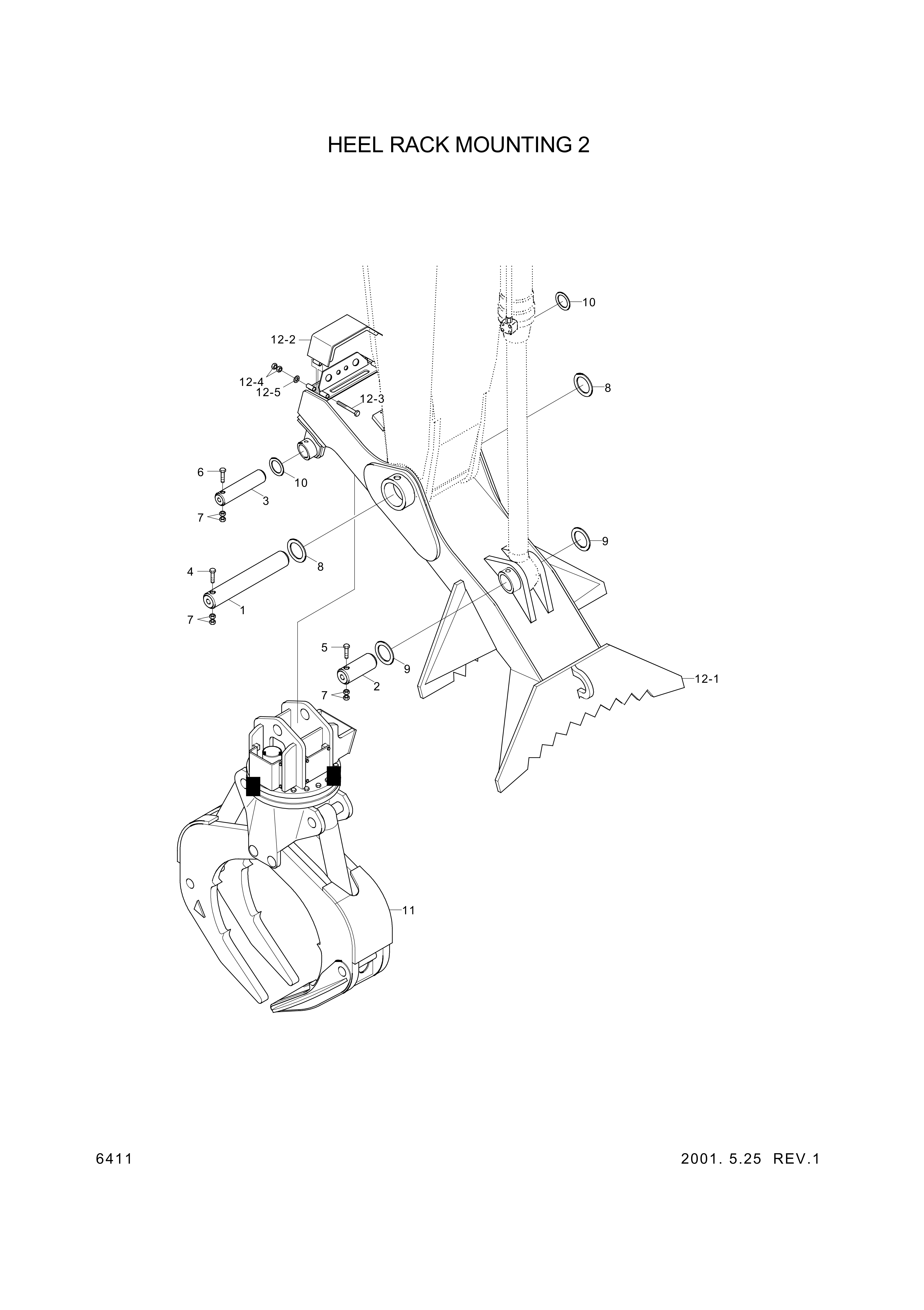 Technical drawing of Hyundai Construction Equipment S390-065125 SHIM-ROUND 0.5 with dimensions and layout (figure 2)