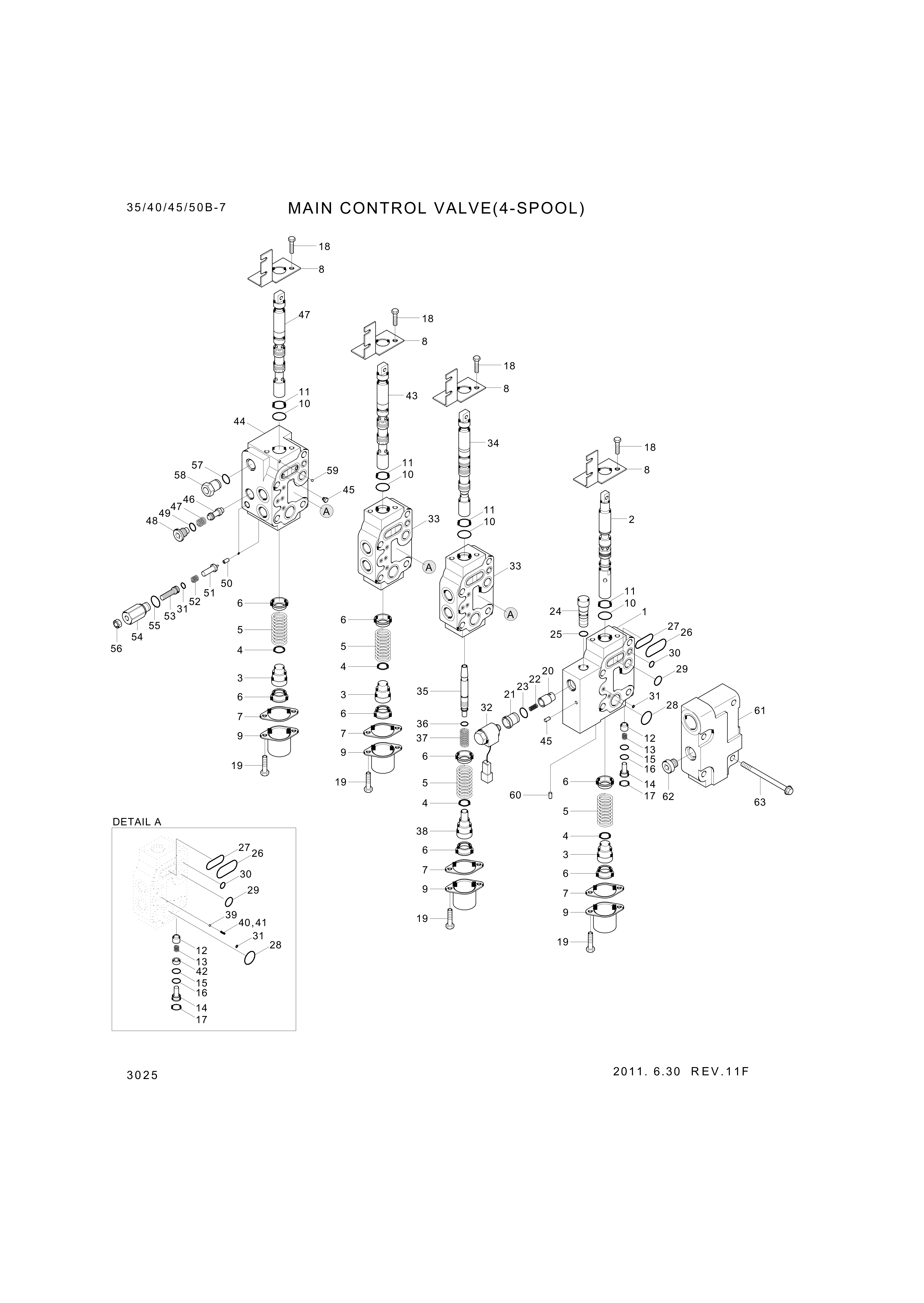 drawing for Hyundai Construction Equipment 103010070 - SPOOL-AUX