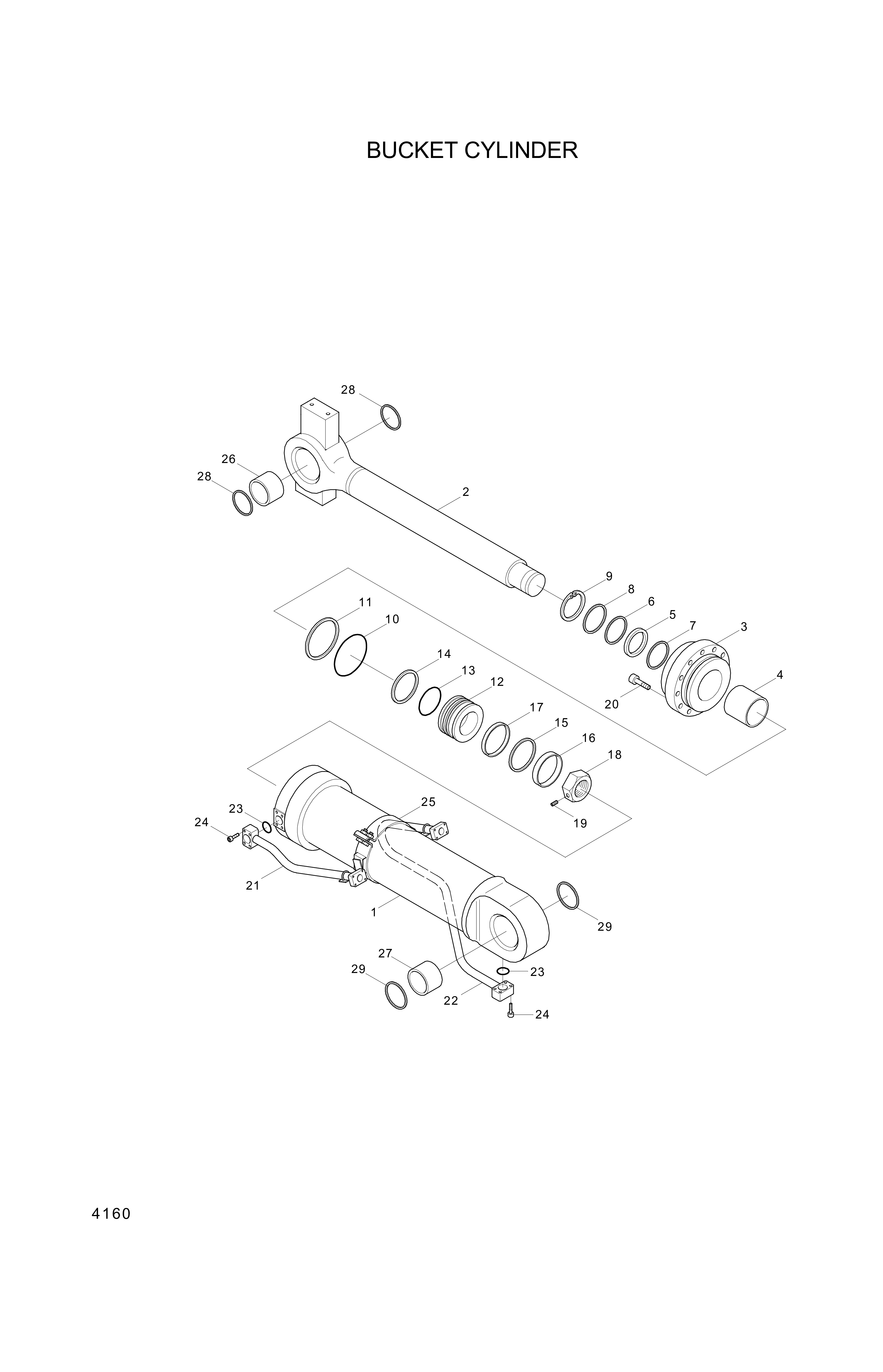 drawing for Hyundai Construction Equipment 31YC-13070 - BUSHING-PIN