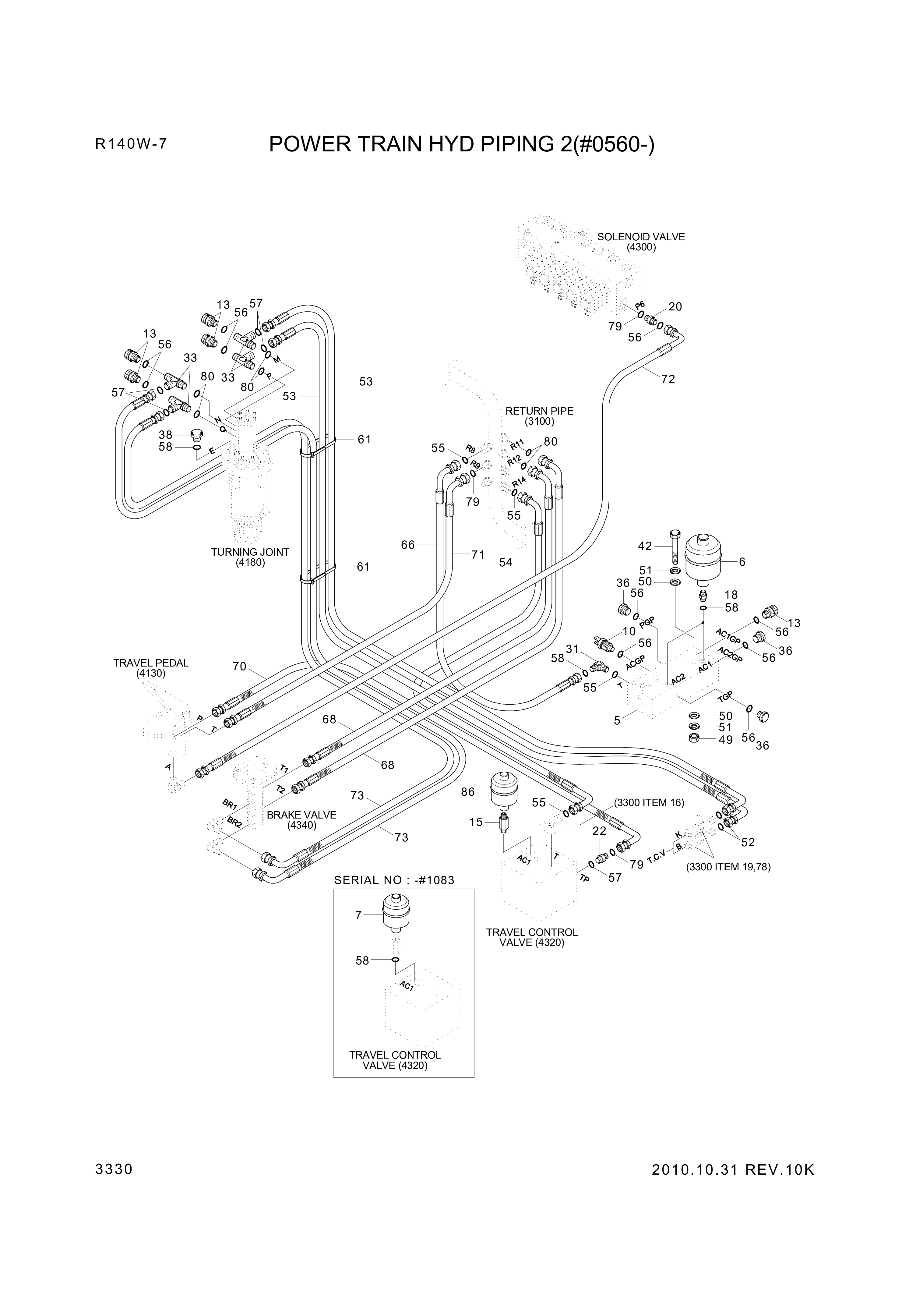 drawing for Hyundai Construction Equipment P930-066050 - HOSE ASSY-ORFS&THD