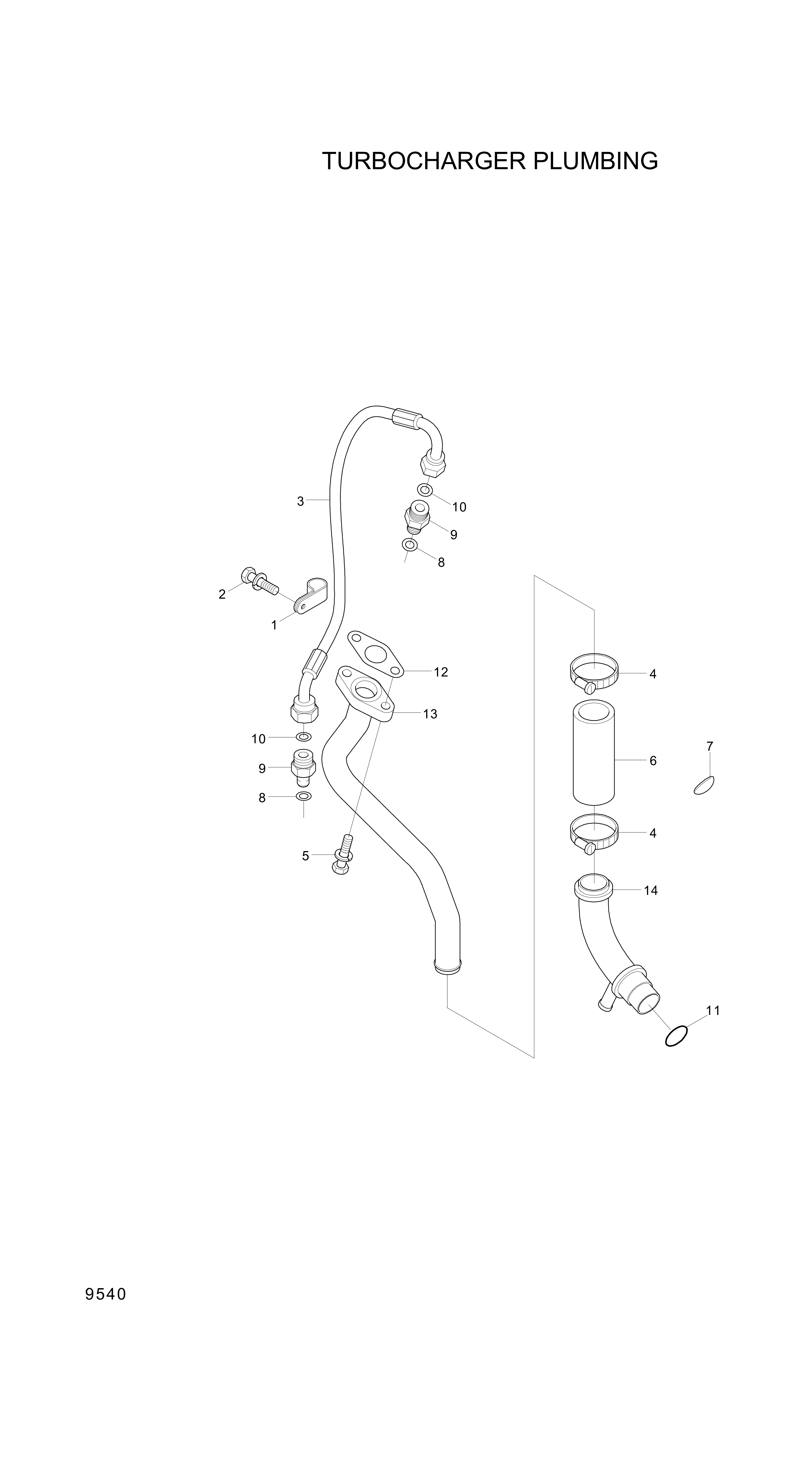 drawing for Hyundai Construction Equipment YUBP-05049 - HOSE-FLEXIBLE