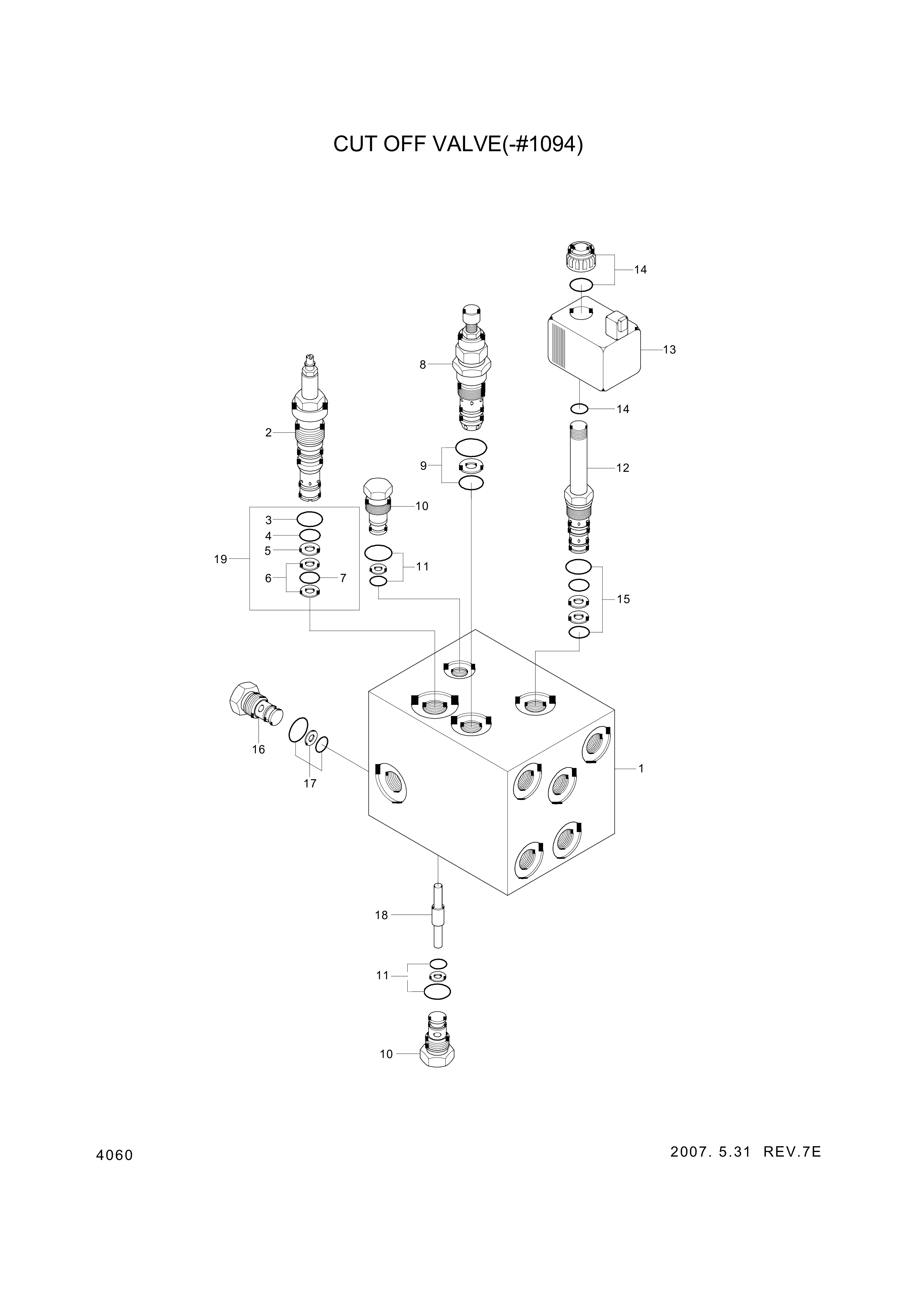 drawing for Hyundai Construction Equipment XKAL-00006 - VALVE-CUTOFF