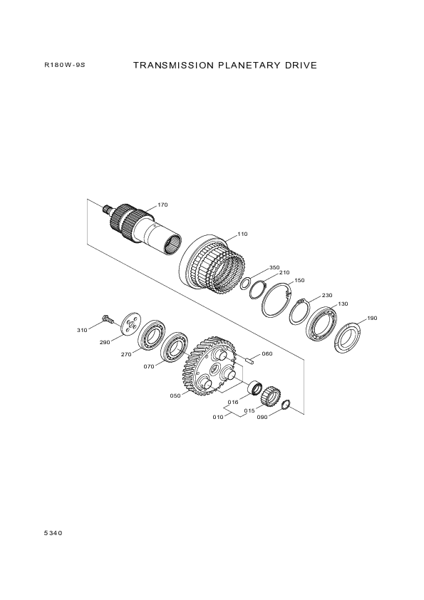 Technical drawing of Hyundai Construction Equipment ZGAQ-02037 GEAR-PLANET with dimensions and layout (figure 2)