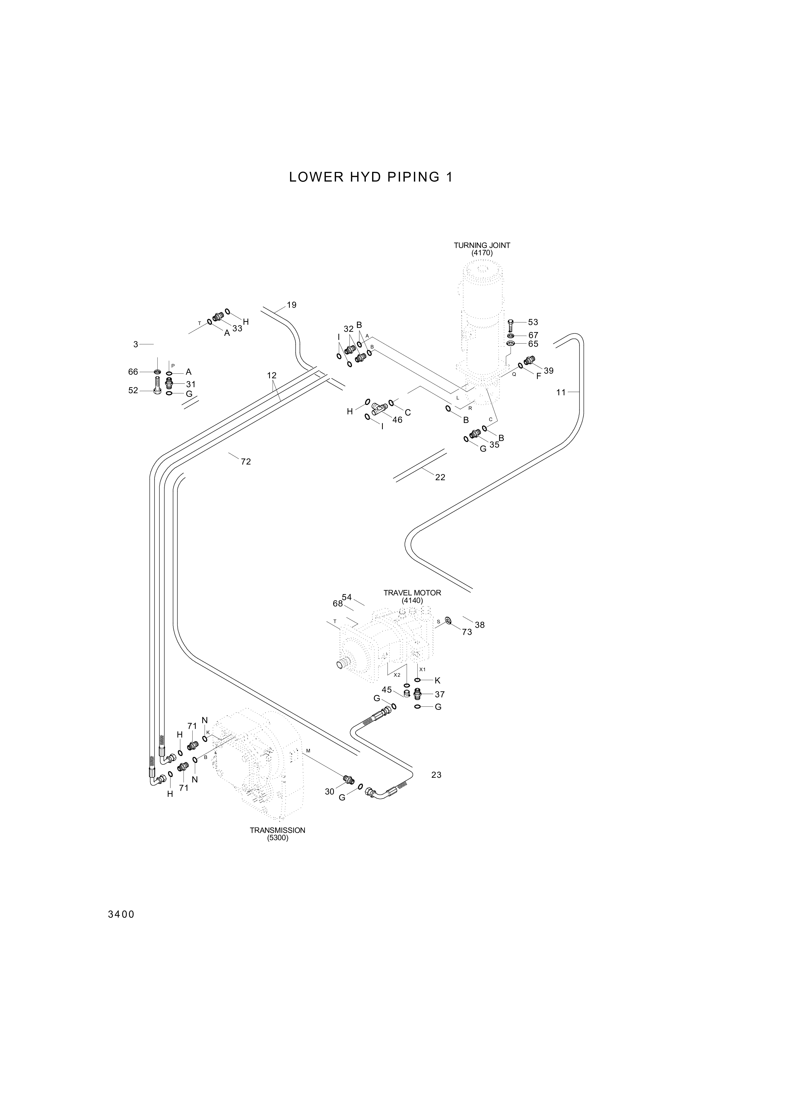 drawing for Hyundai Construction Equipment P933-062012 - HOSE ASSY-ORFS&THD