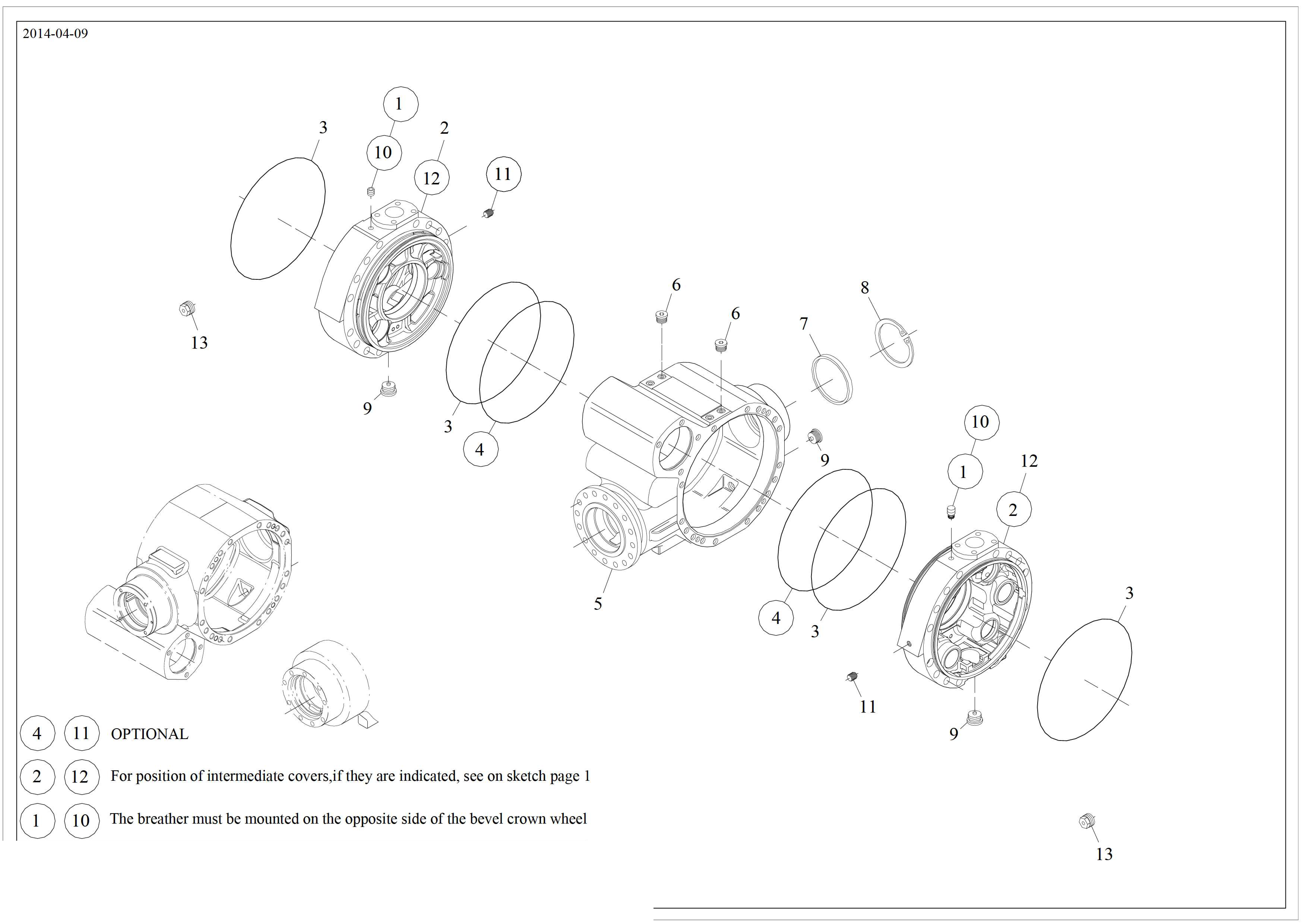 drawing for CATERPILLAR 015424-1-3 - INTERMEDIATE COVER