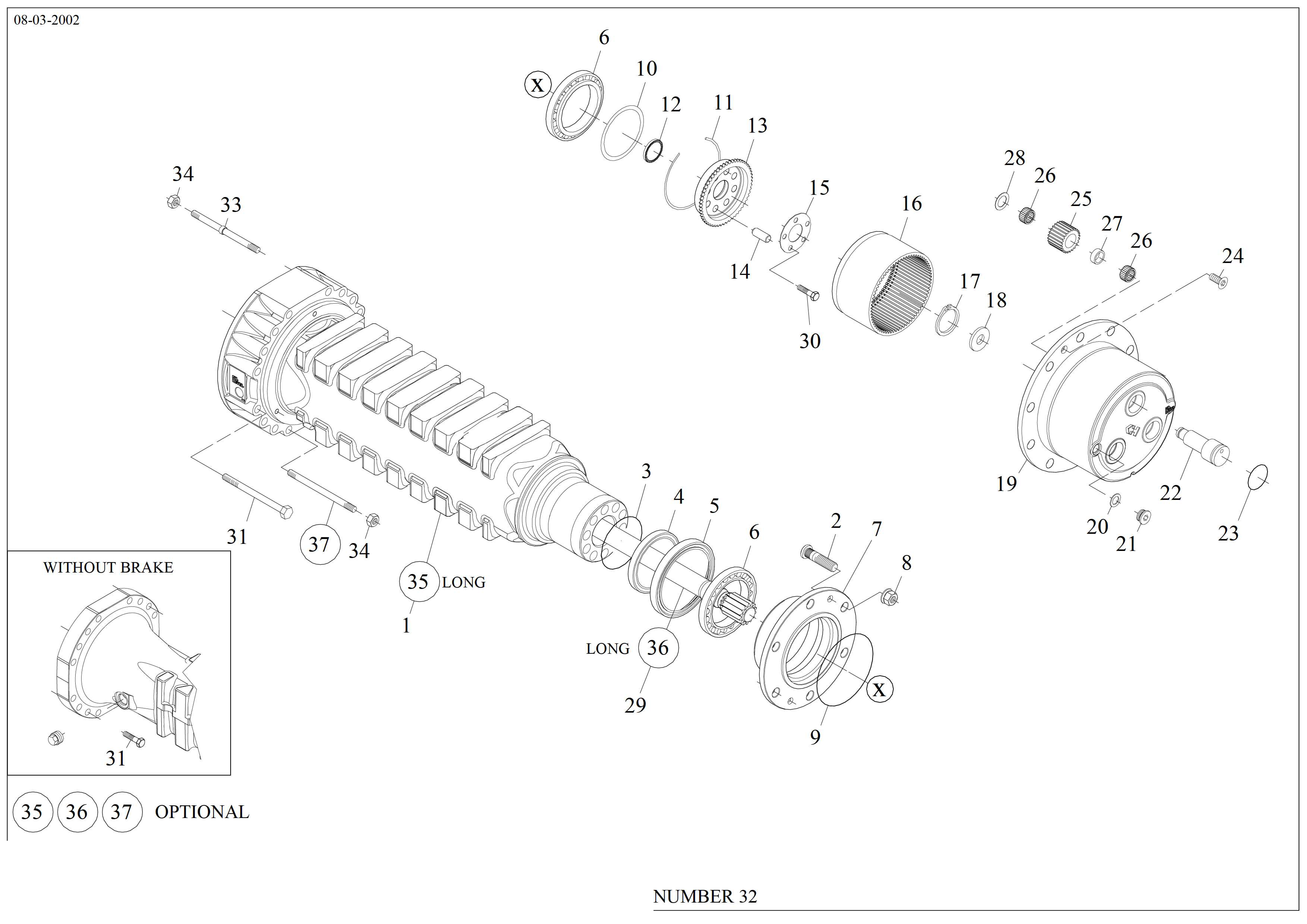 drawing for BRODERSON MANUFACTURING 0-055-00080 - TAPER ROLLER BEARING