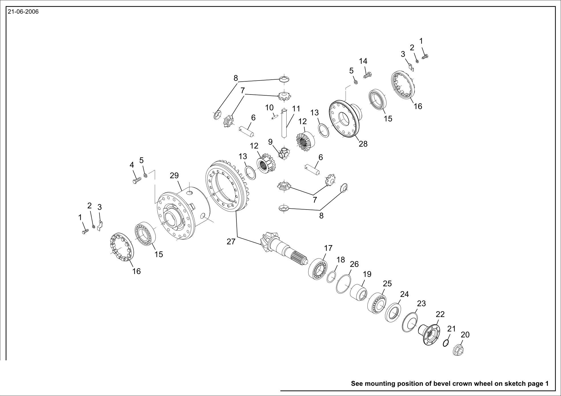 drawing for HSM HOHENLOHER 2202 - BEVEL GEAR SET