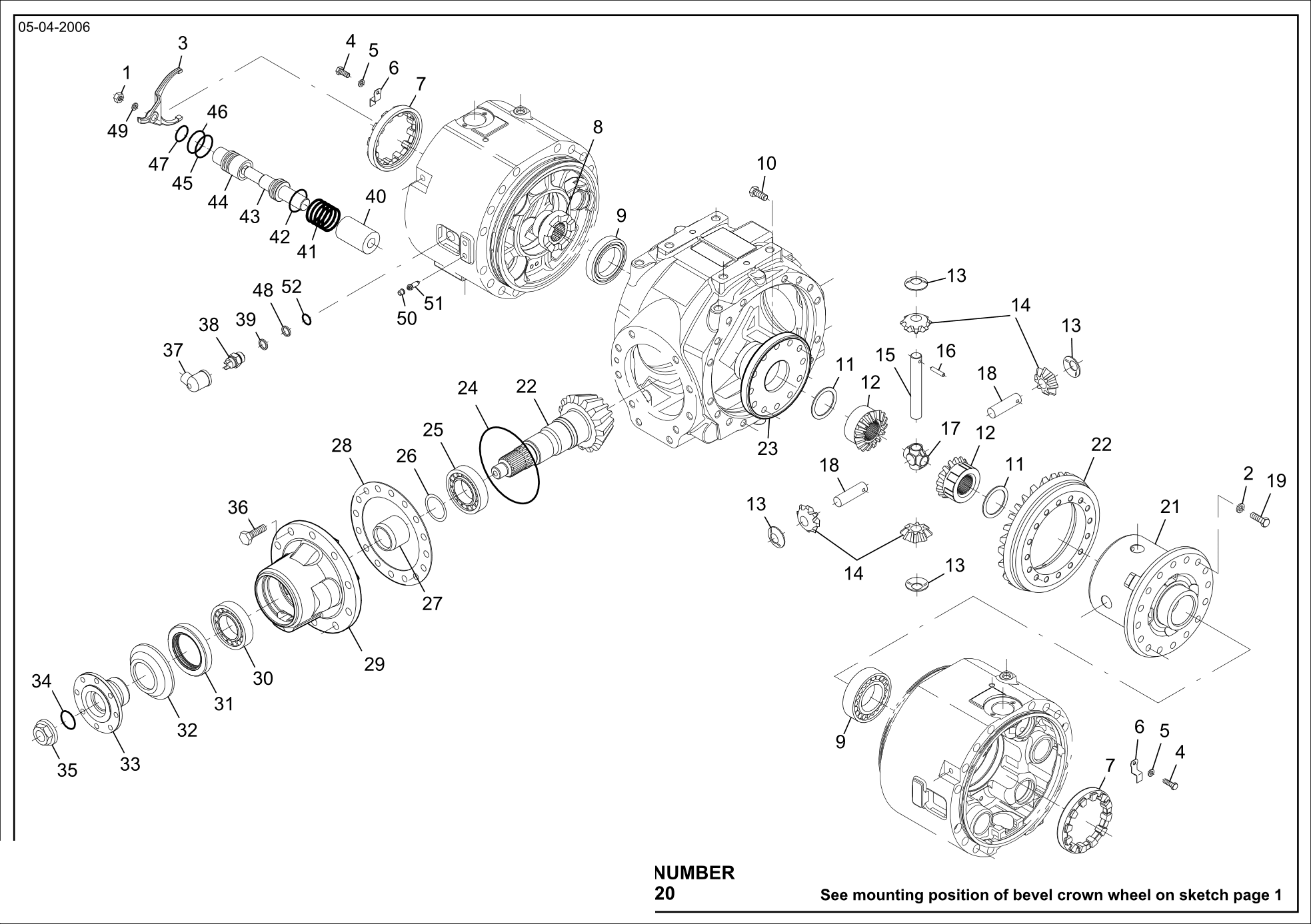 drawing for CNH NEW HOLLAND 71486288 - BEVEL GEAR SET