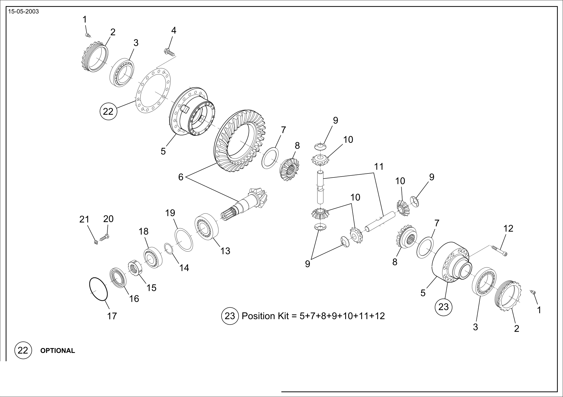 Technical drawing of CNH NEW HOLLAND 153310929 BOLT with dimensions and layout (figure 3)
