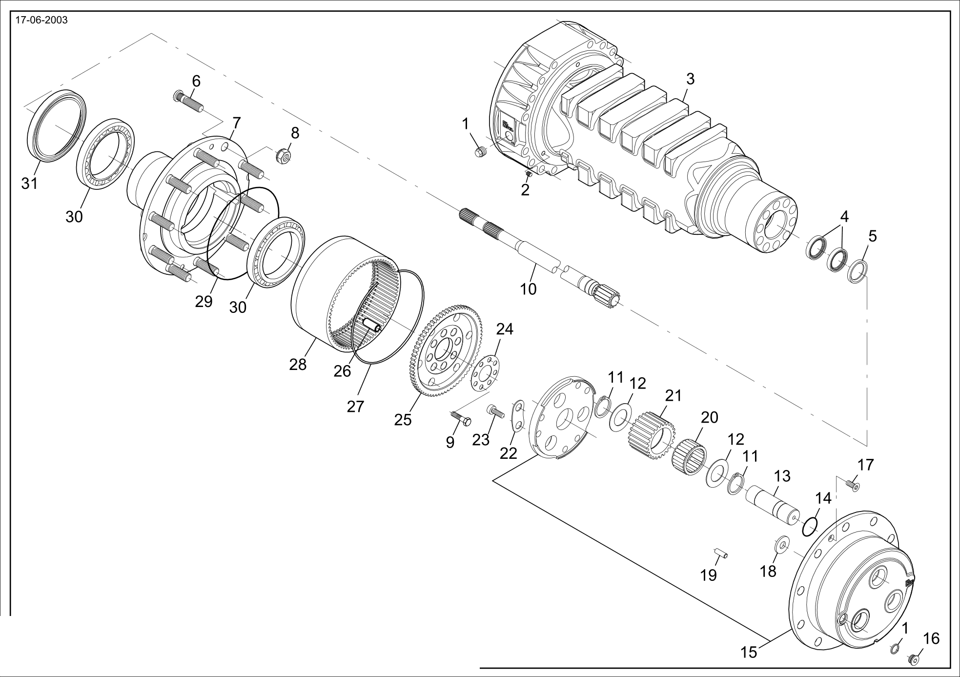 drawing for JARRAFF INDUSTRIES 252-00184 - NEEDLE BEARING