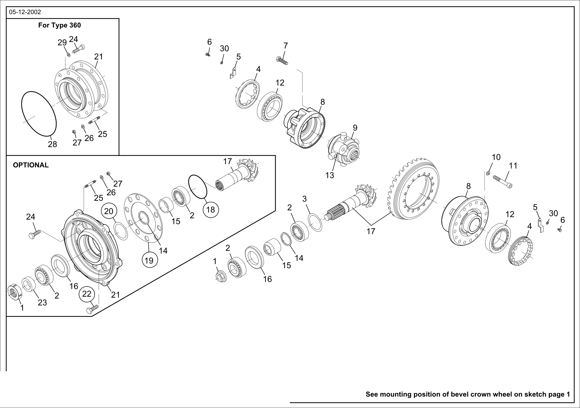 drawing for CNH NEW HOLLAND 71486409 - BEVEL GEAR SET