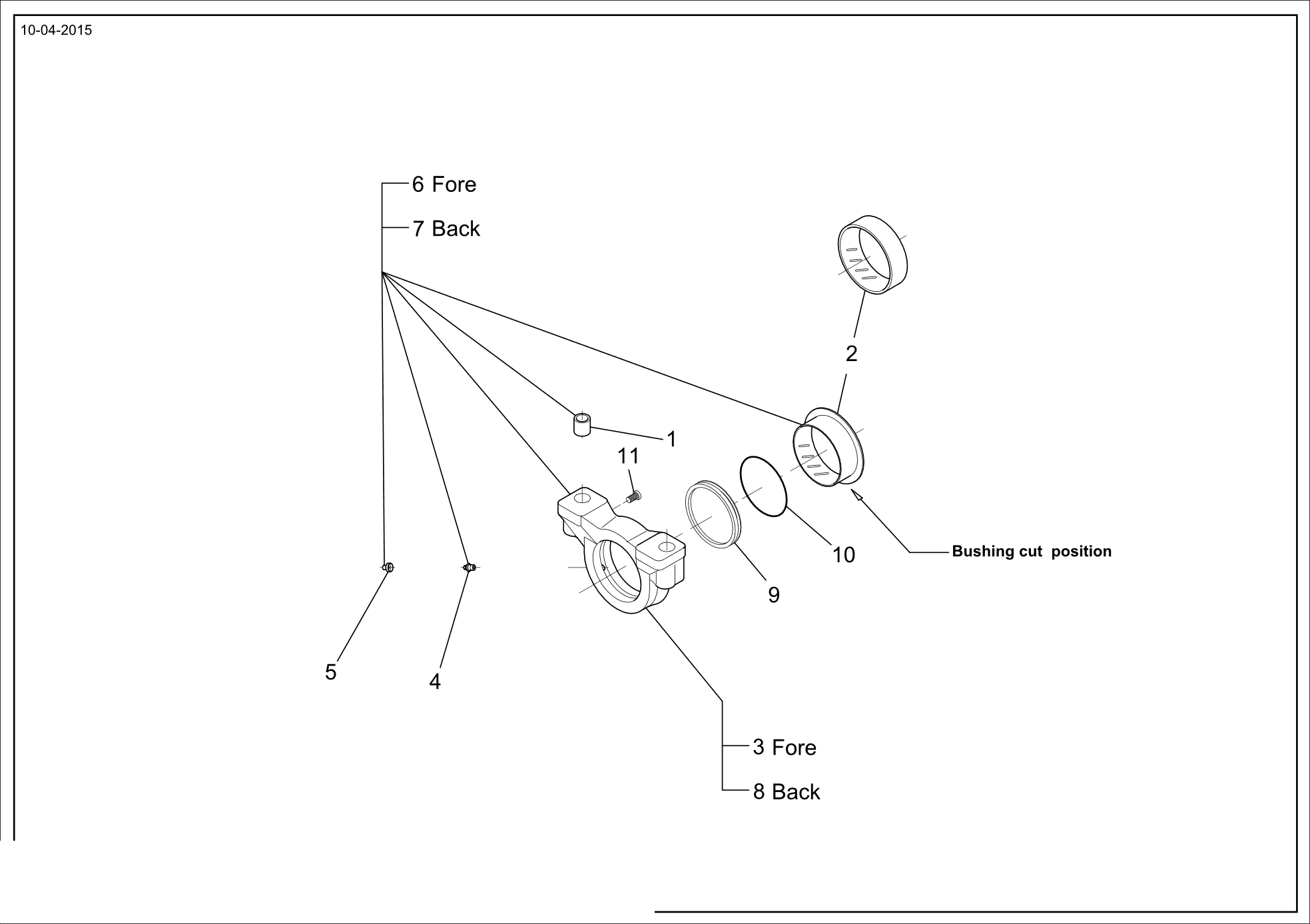 drawing for MECALAC 565A0014 - THRUST BUSHING