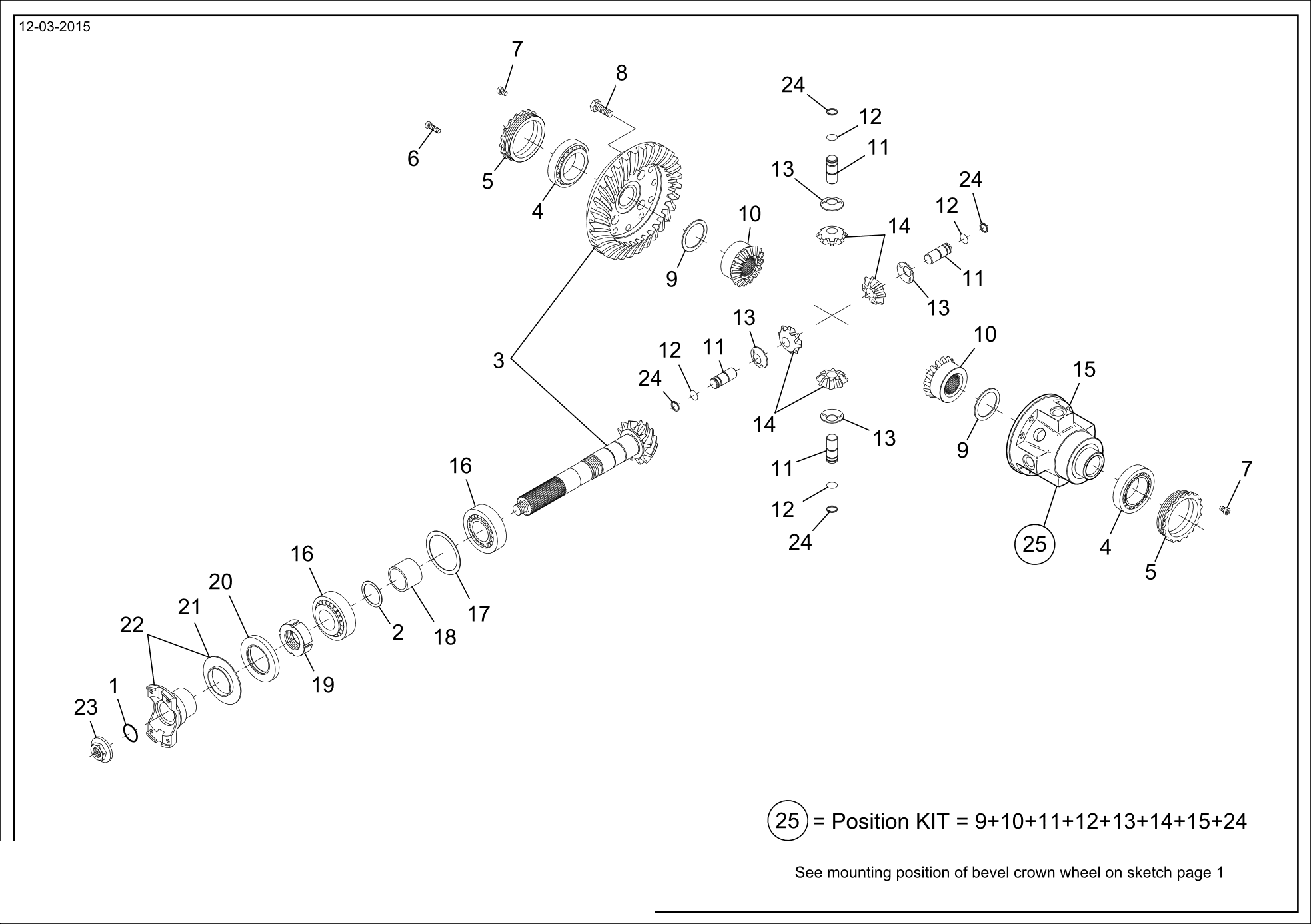 drawing for GEHL 102579 - BEVEL GEAR SET