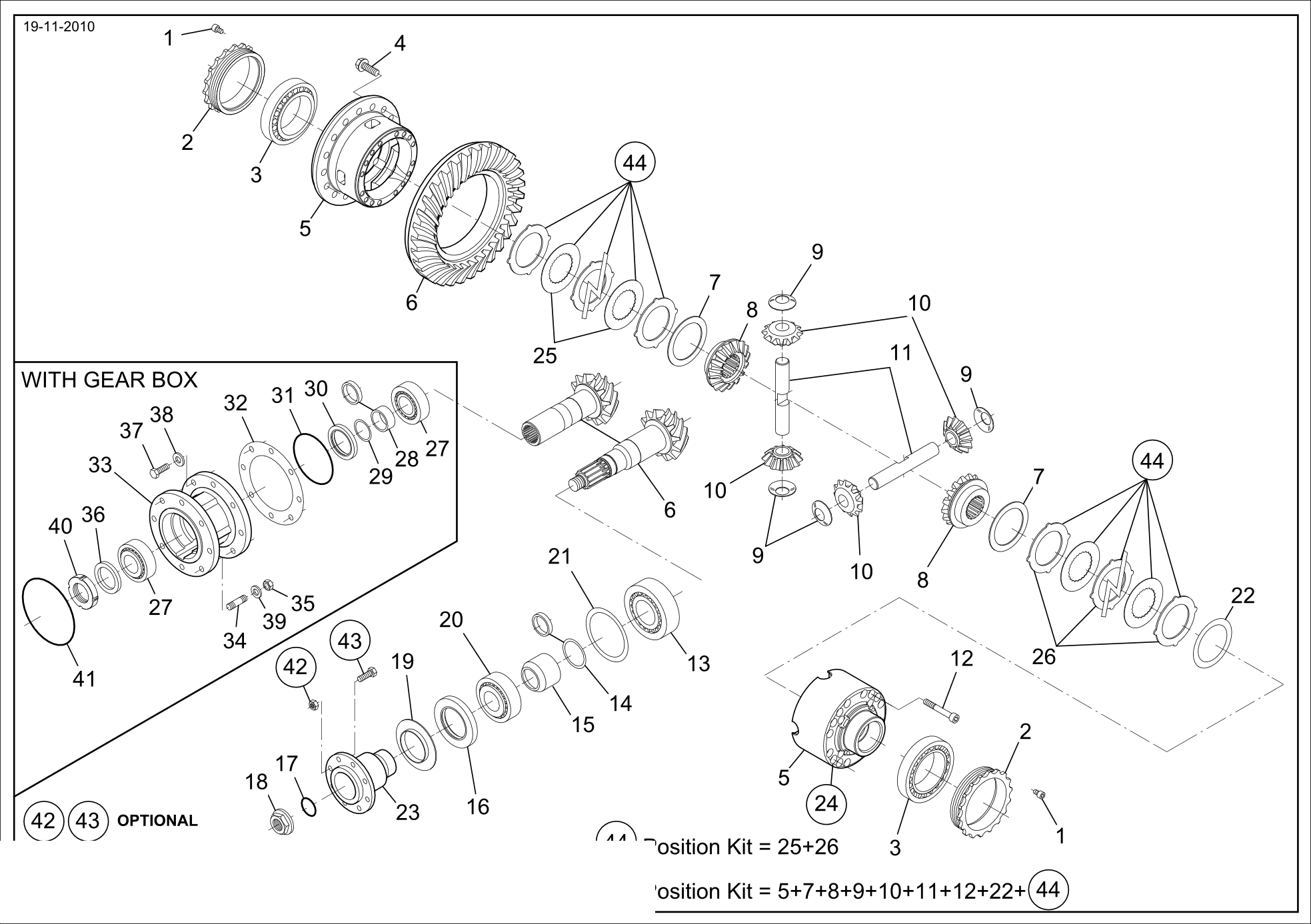 drawing for CNH NEW HOLLAND 71486409 - BEVEL GEAR SET