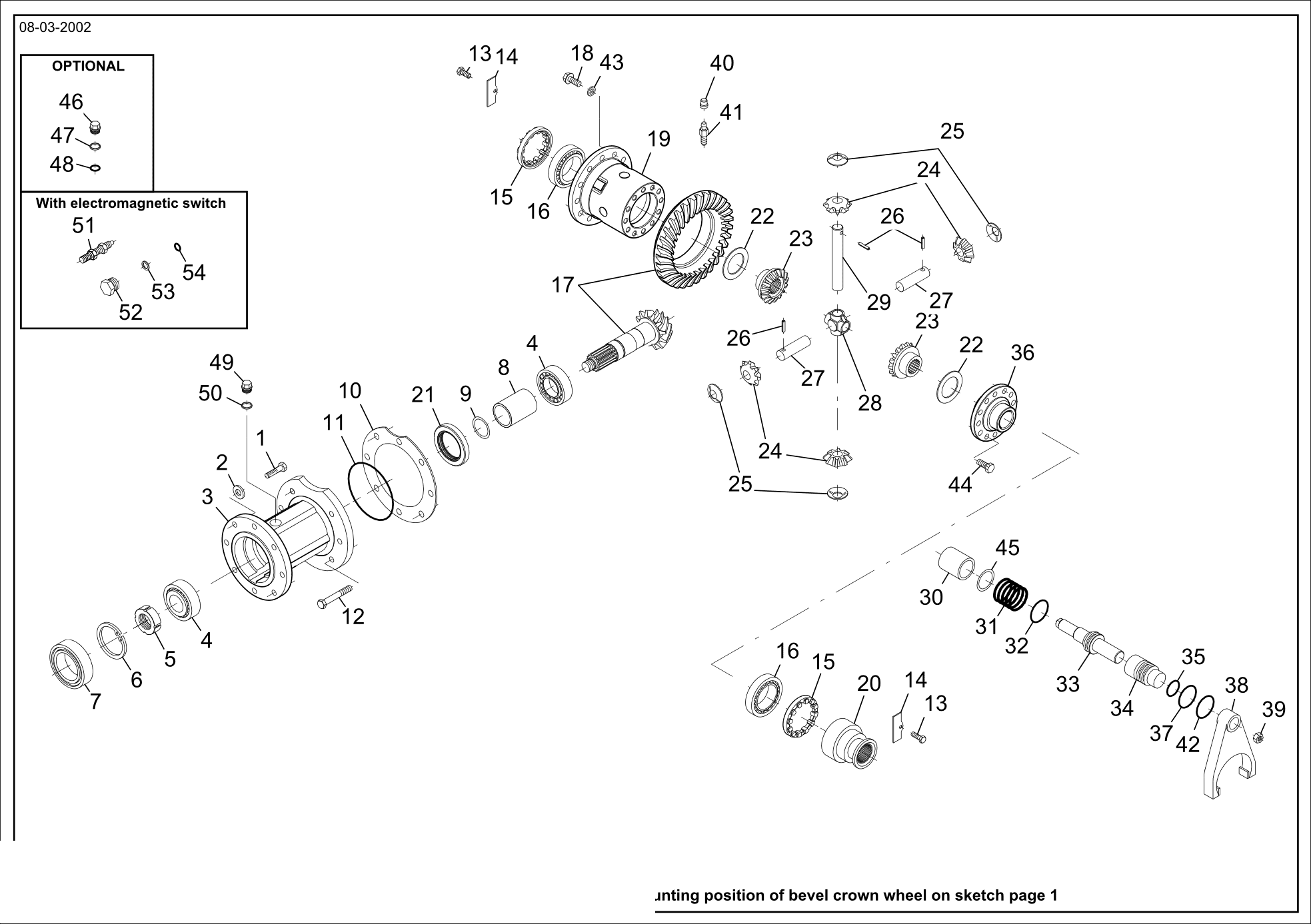 drawing for MECALAC 565A0030 - BEVEL GEAR SET