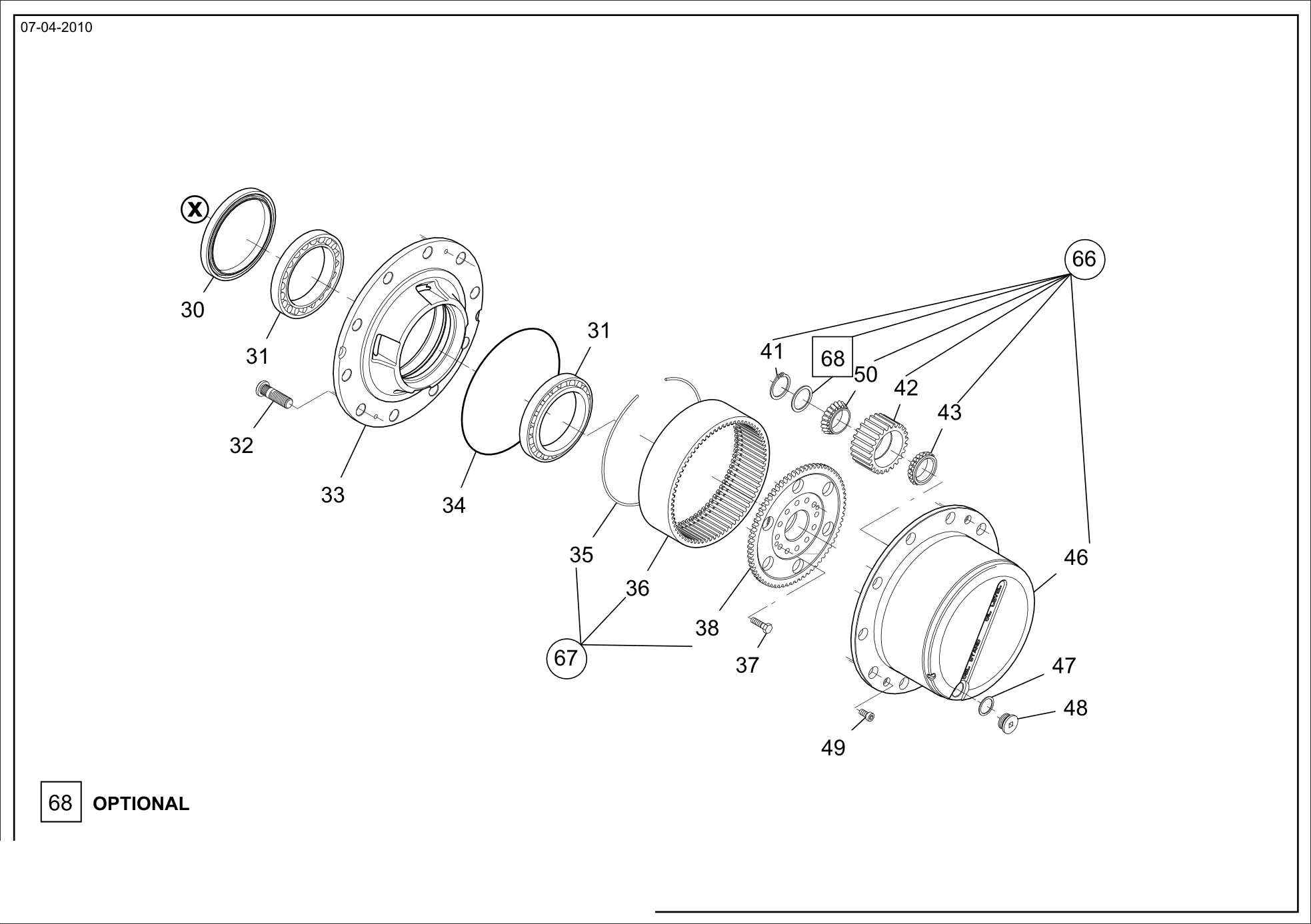 drawing for CNH NEW HOLLAND 87674599 - BEARING