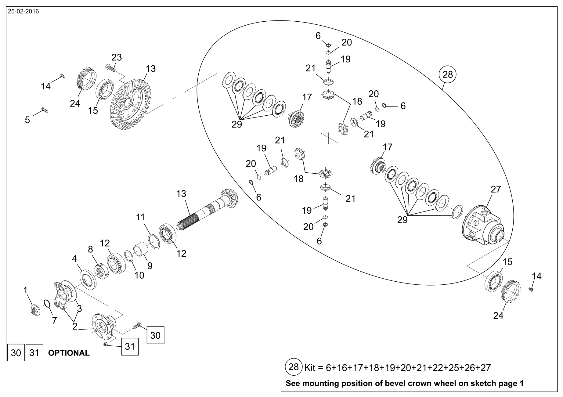 drawing for GEHL 102580 - BEVEL GEAR SET