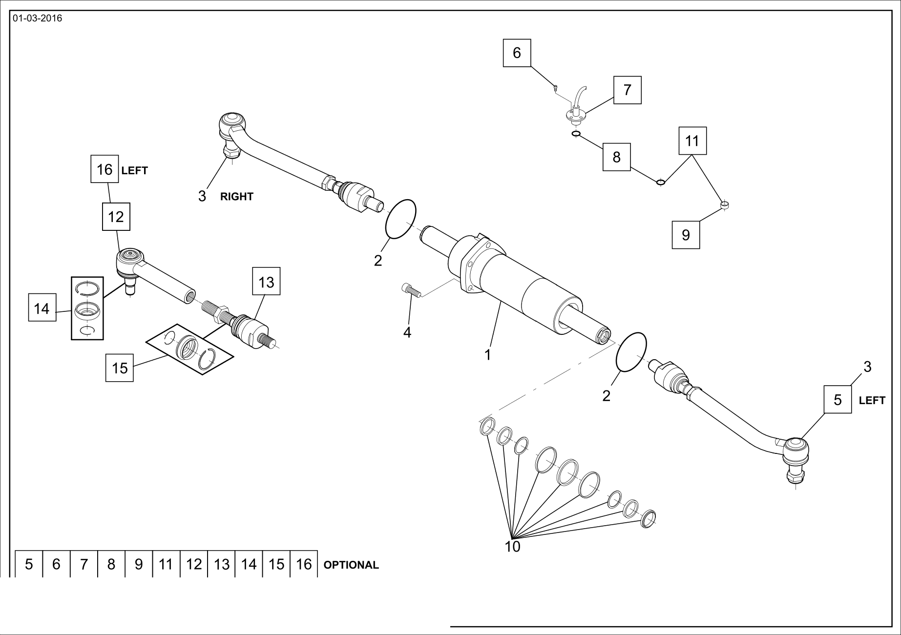 drawing for ZAMBONI 14617-014 - SEALS KIT