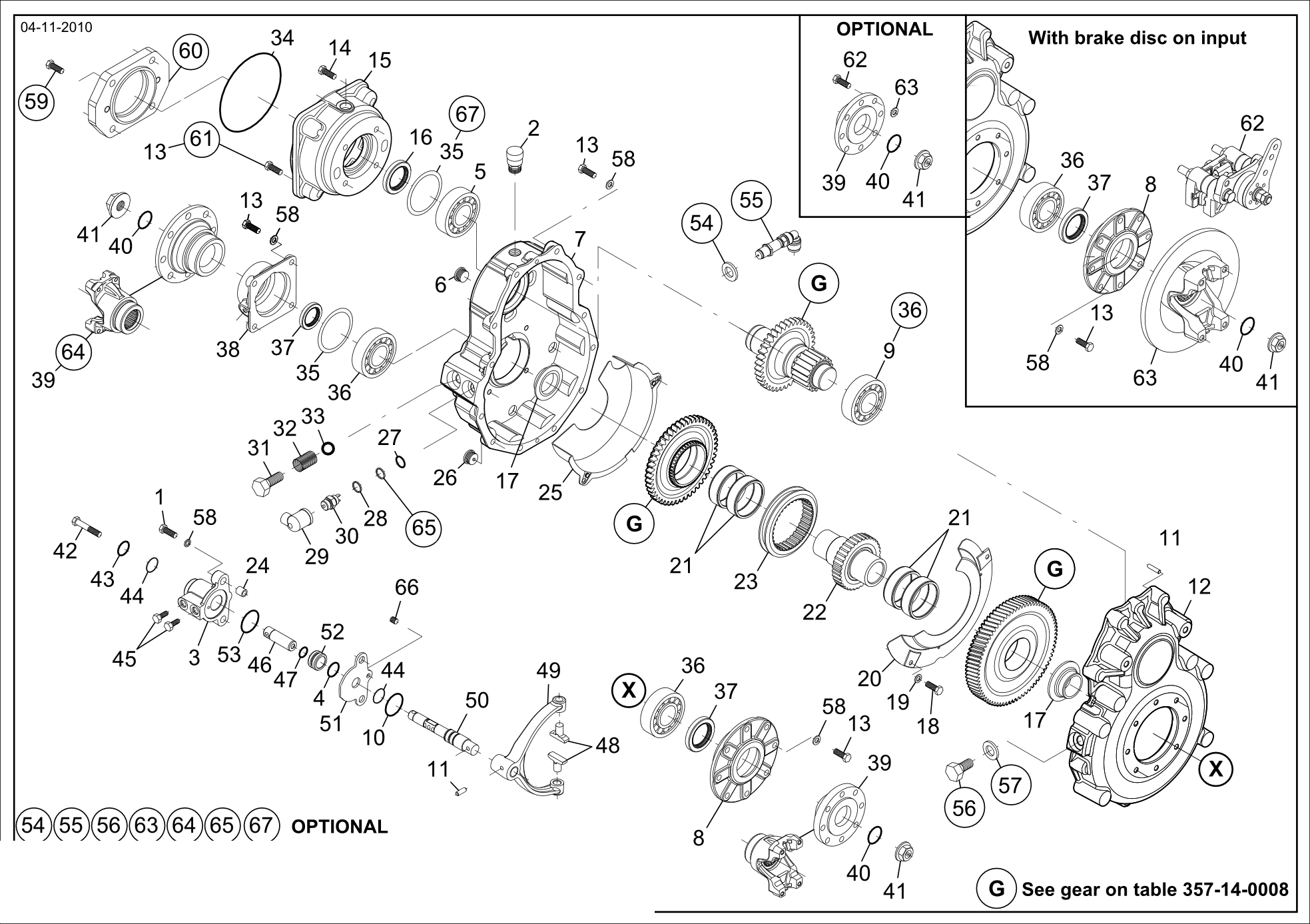 drawing for DOOSAN 357.14.124.01 - SHAFT;OUTPUT