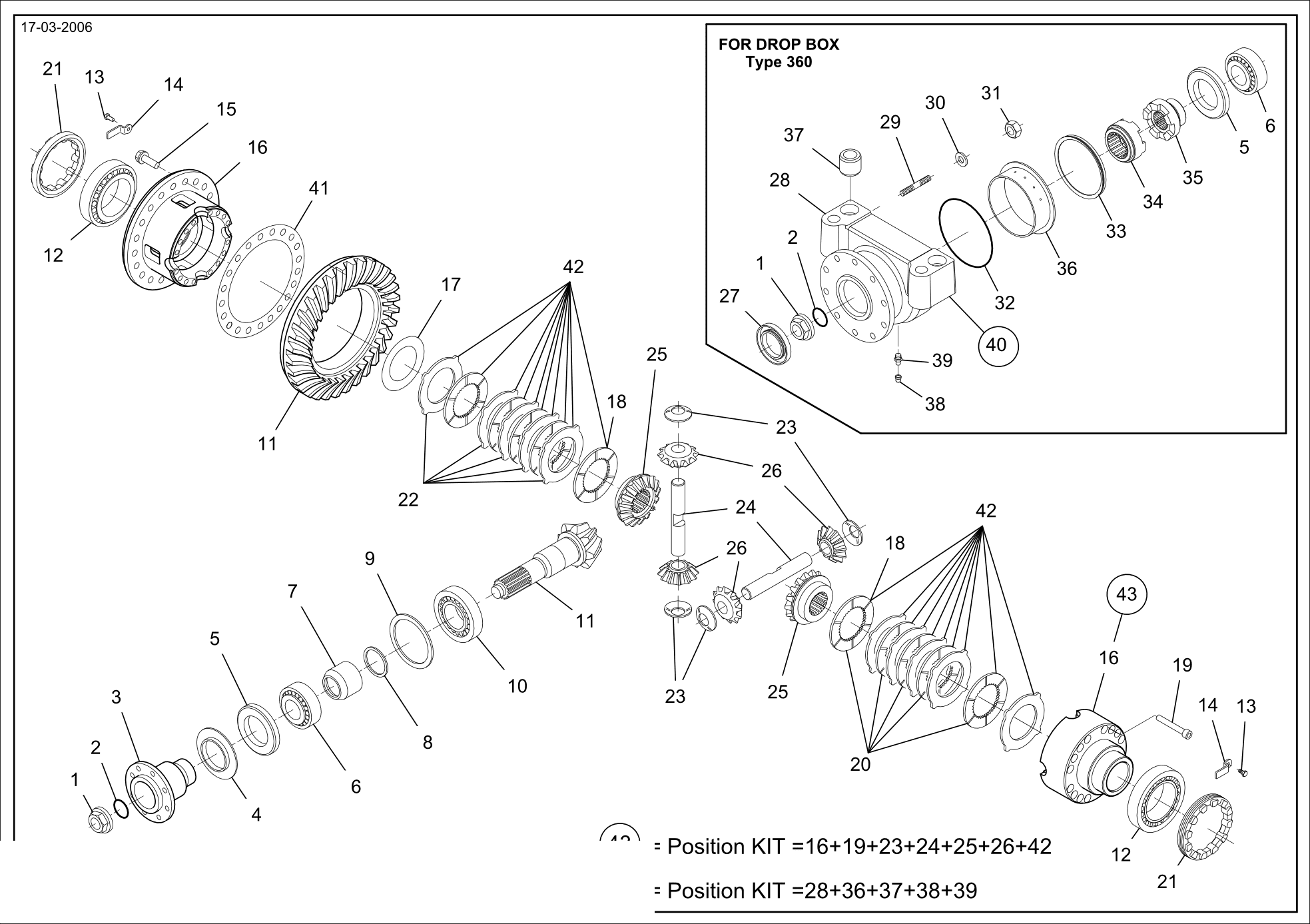 drawing for OMEGA LIFT 30.005.40311 - BEVEL GEAR SET