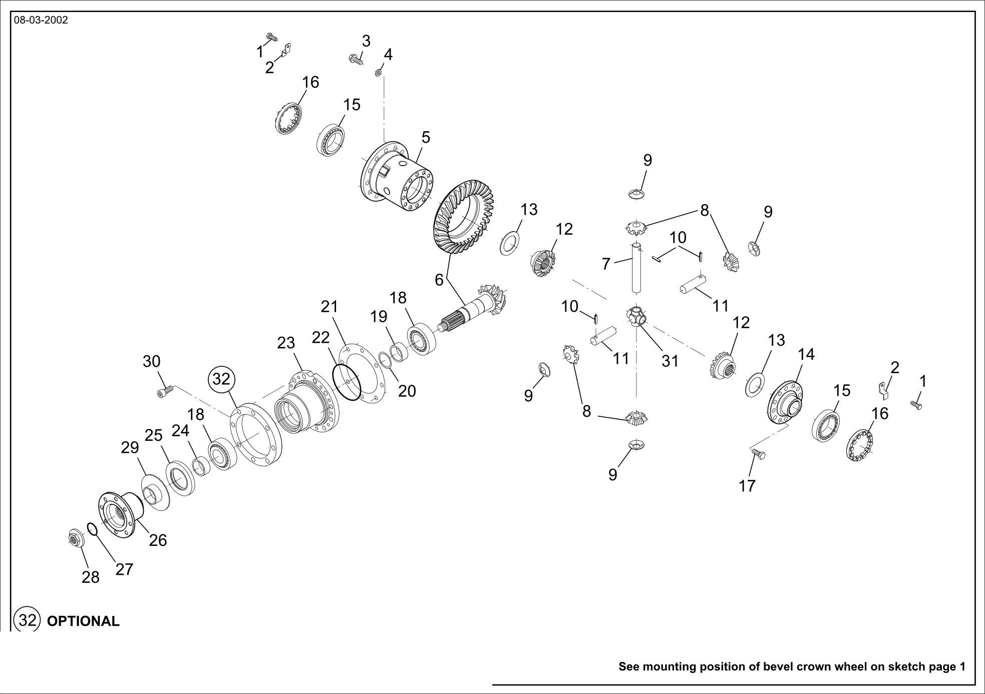 drawing for KRAMER 1000058613 - BEVEL GEAR SET