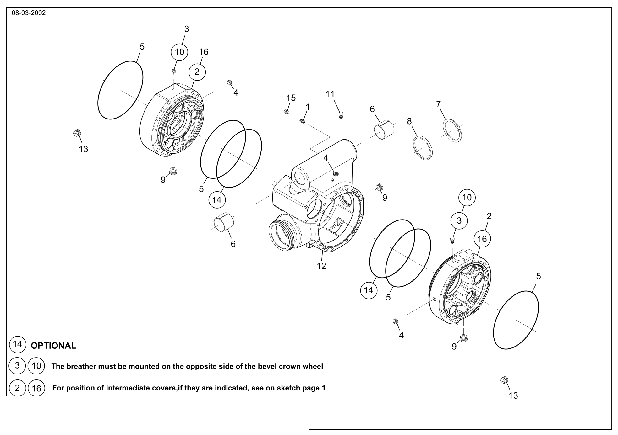 drawing for BUCYRUS 015424-1-10 - INTERMEDIATE COVER