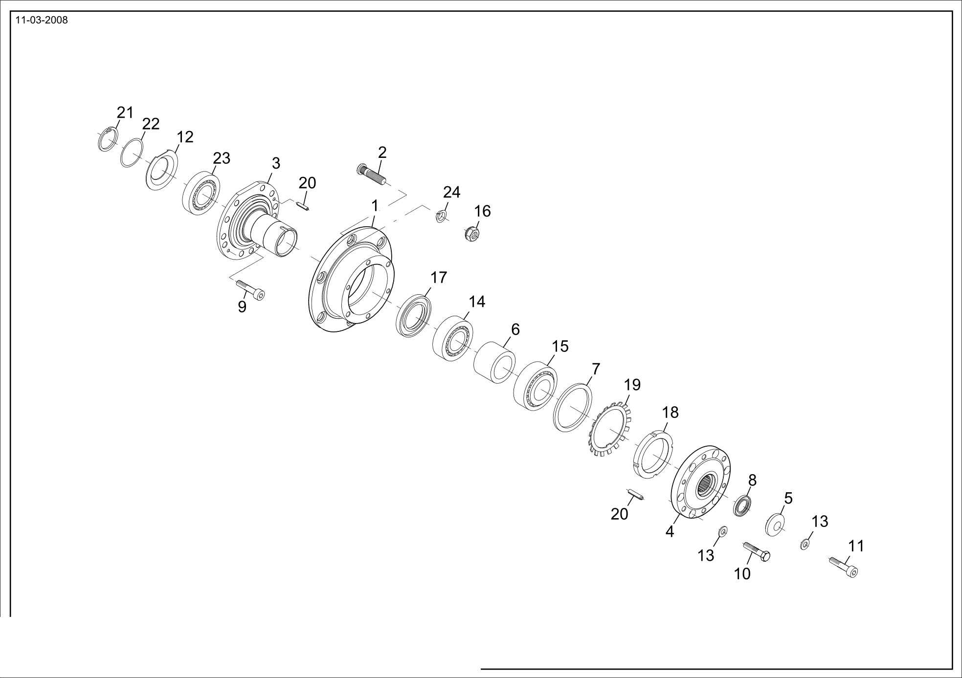 drawing for PAUS 513614 - WHEEL STUD