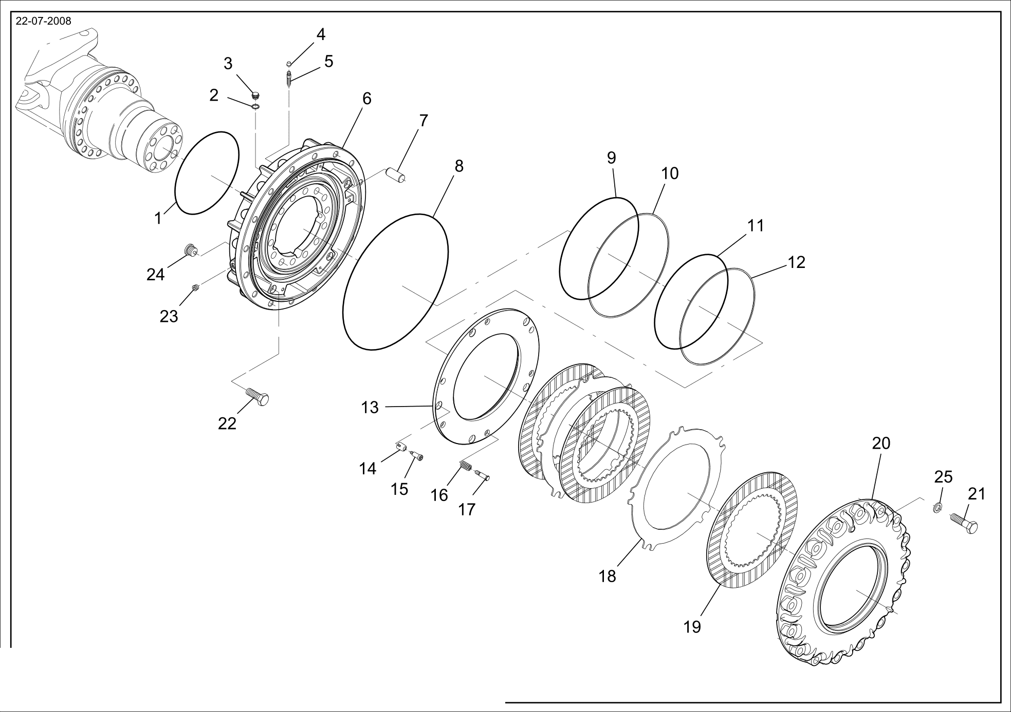 Technical drawing of CNH NEW HOLLAND 72115898 BRAKE DISC with dimensions and layout (figure 2)