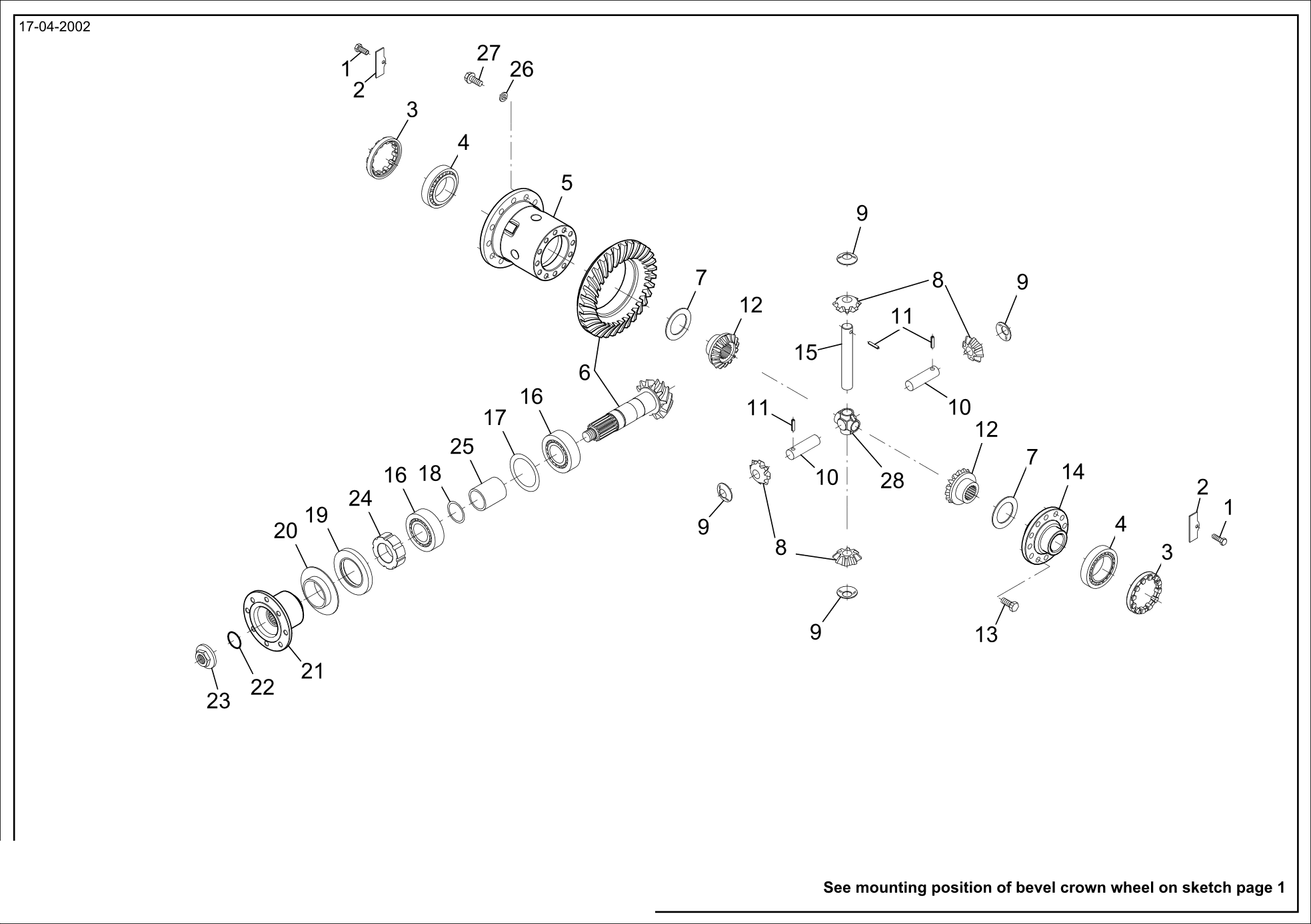 drawing for ATLAS WEYHAUSEN 2902298 - DIFFERENTIAL PINION